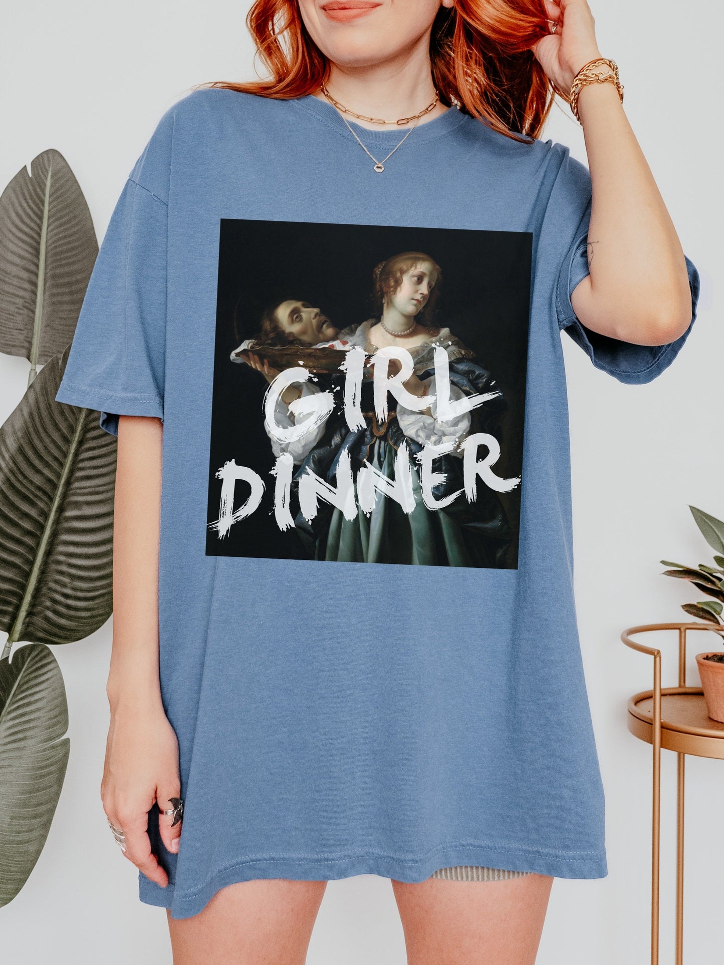 Girl Dinner Altered Art Series * Judith beheading holofernes Comfort Colors Feminist Funny Tee Burn the Patriarchy Girls will be Girls shirt