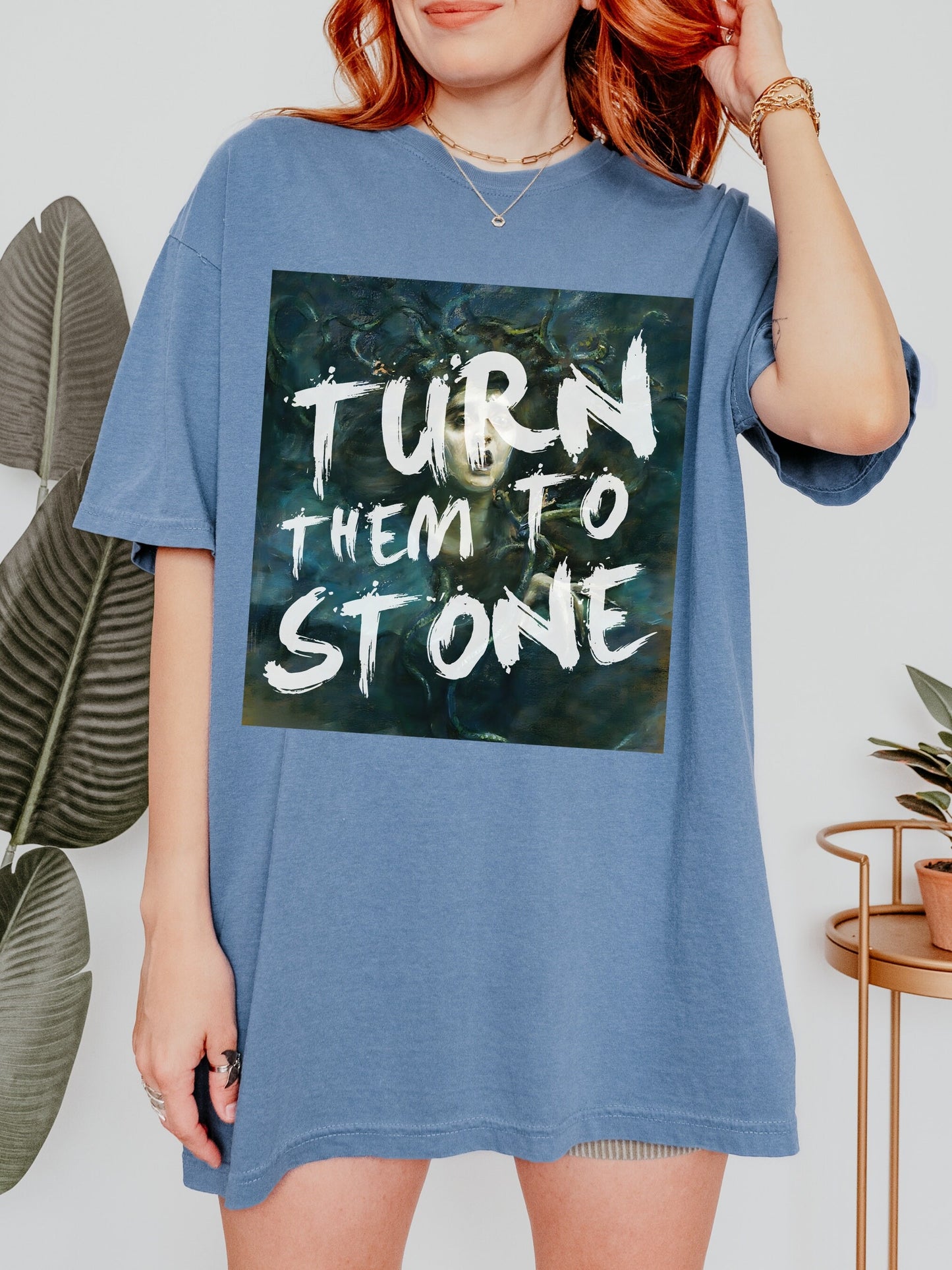 Turn them to stone * Altered Art Series * Medusa Gorgon Goddess Comfort Colors Feminist Witchy Tee Equal Rights Gift Petrify the Patriarchy