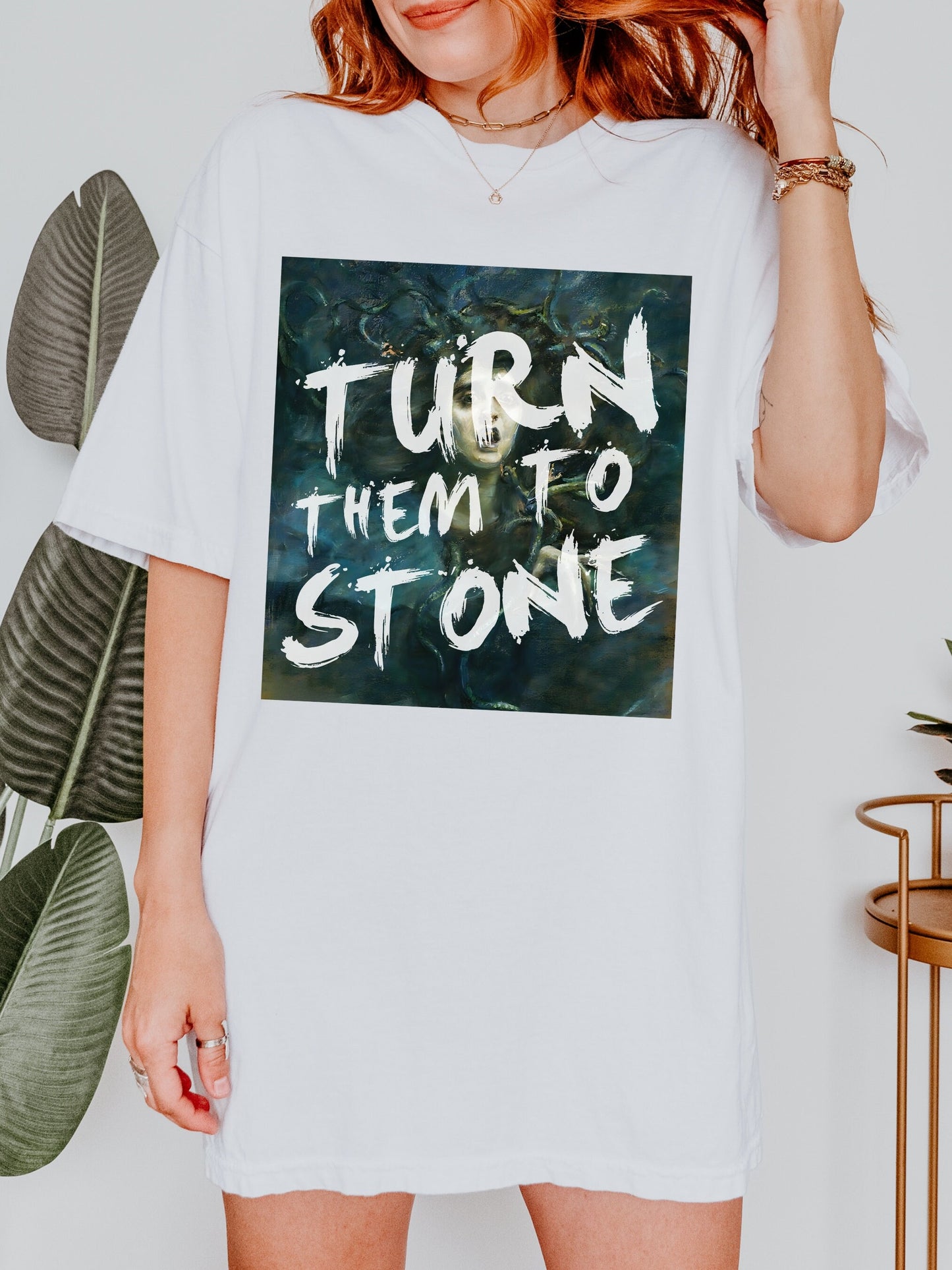 Turn them to stone * Altered Art Series * Medusa Gorgon Goddess Comfort Colors Feminist Witchy Tee Equal Rights Gift Petrify the Patriarchy