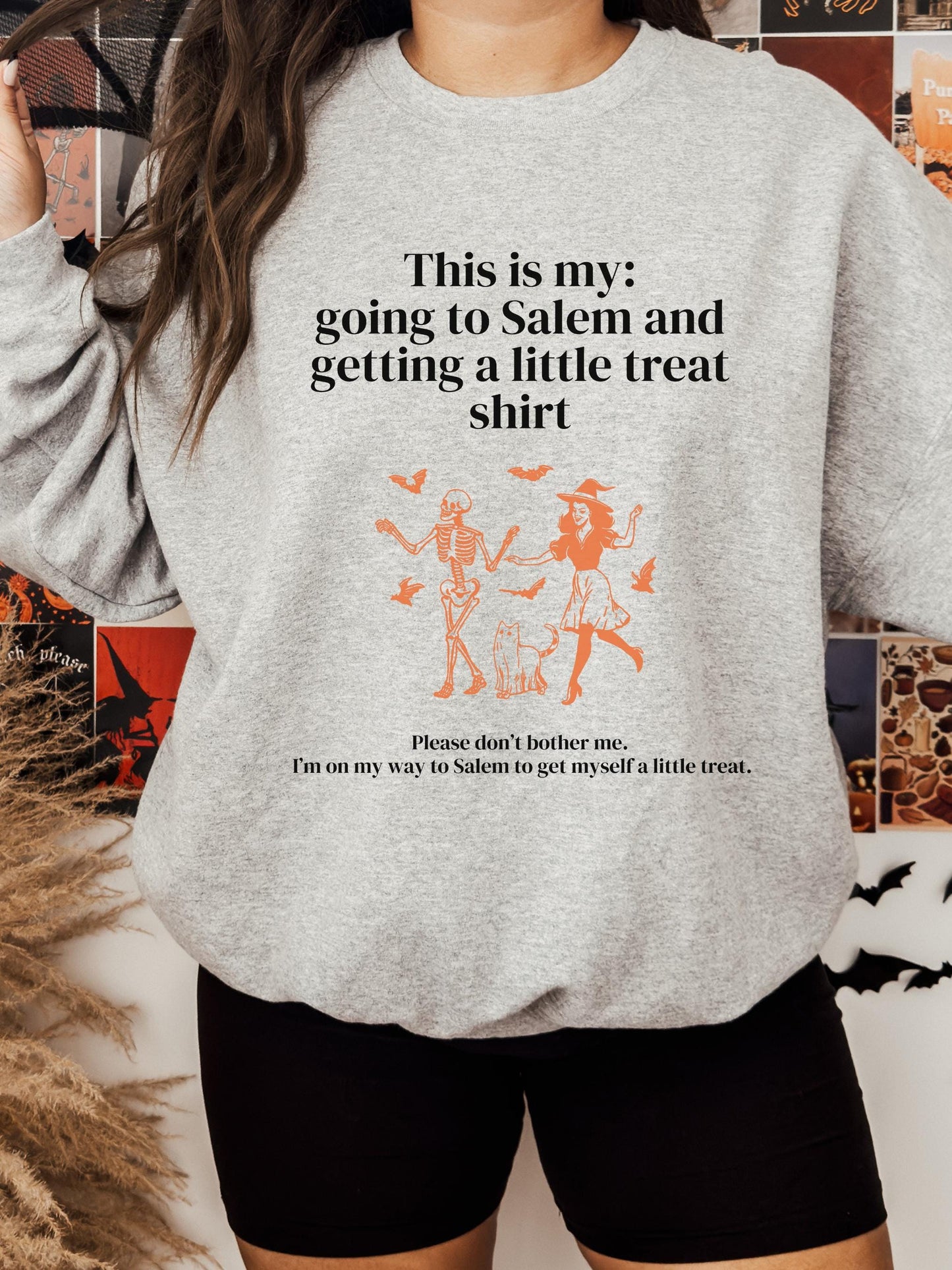 Going to Salem and getting a little treat Sweatshirt * Halloween Salem Girls Trip Group Witch 90s retro Gothic Indie Spooky Season Aesthetic