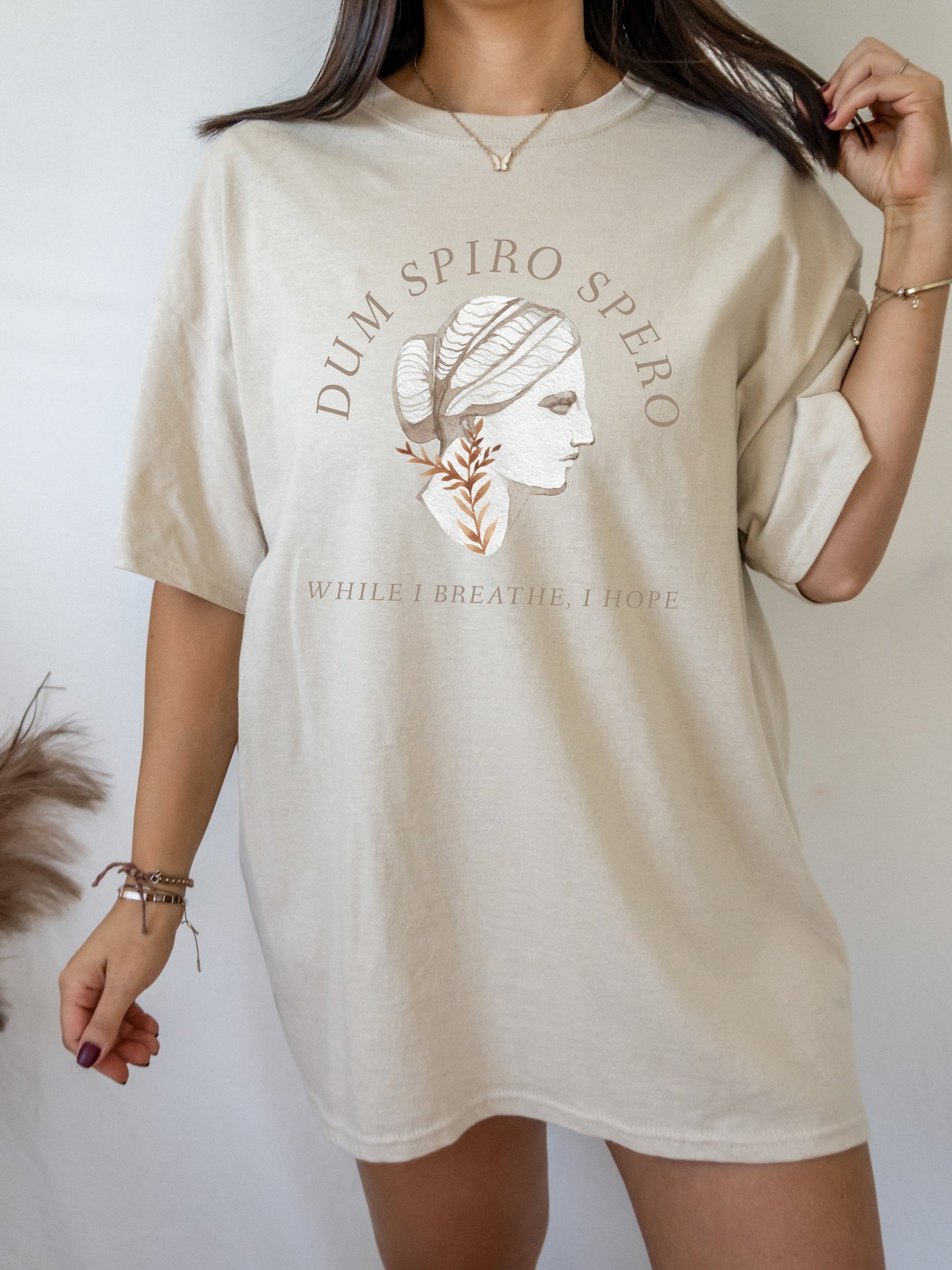 Demeter Goddess Greek Mythology Latin Phrase Tee Shirt Dum spiro spero live and hope Dark Academia Aesthetic Witchy Wiccan Artsy Aesthetic