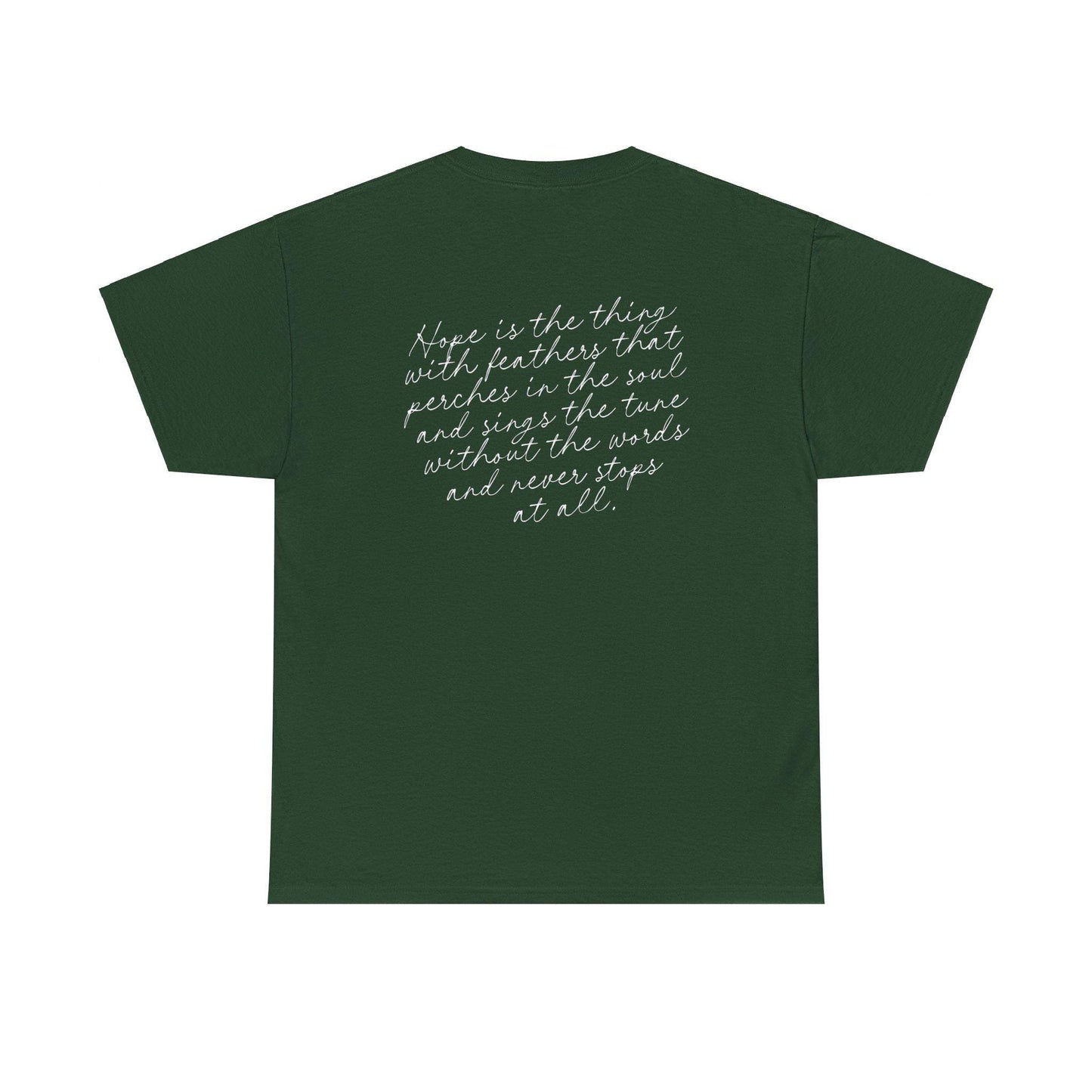 Emily Dickinson Hope is the Thing with Feathers Quote Tshirt * words on back dark academia cottagecore aesthetic tee subtle bookish merch