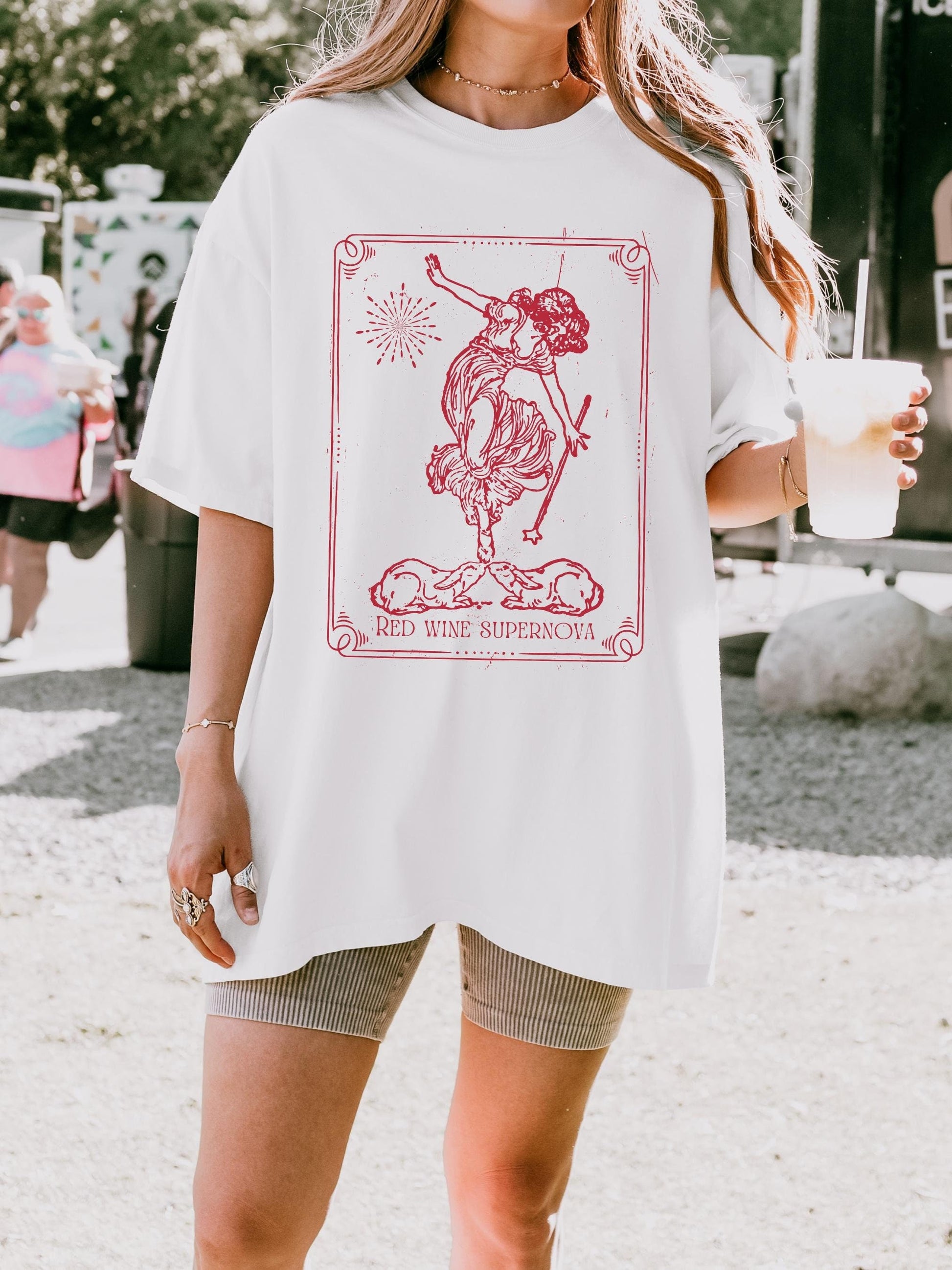 Red Wine Supernova COMFORT COLORS tee * Midwest Princess Hot To Go Good Luck Babe Pink Pony Club * Queen of Wands Roan Rabbit Tarot Card