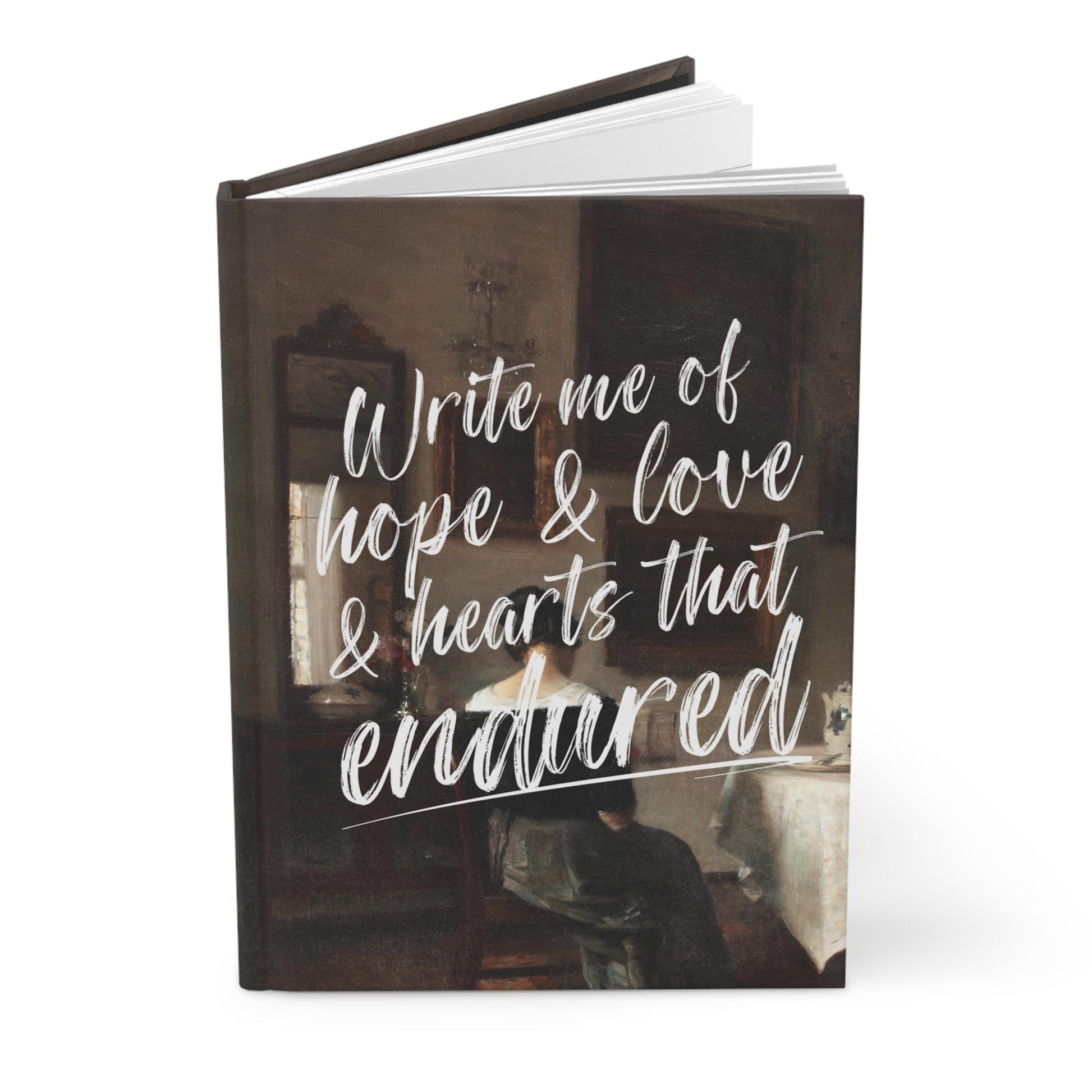 Light Academia Emily Dickinson Write me of Hope and Love Quote Aesthetic Notebook * Vintage Style Hardcover Journal * Romantic Cottagecore