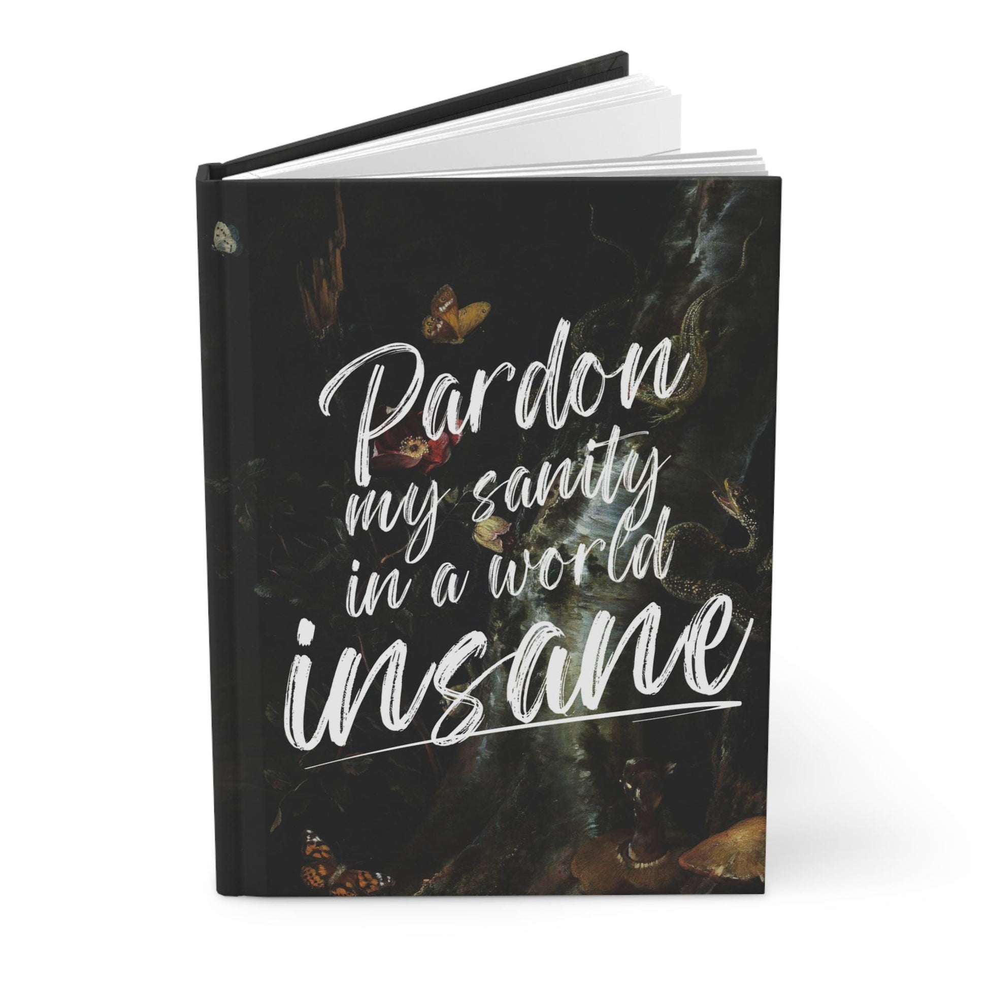 Dark Academia Botanical Emily Dickinson Insane Quote Aesthetic Notebook * Botanical Vintage Style Hardcover Journal * Cottagecore Herbology