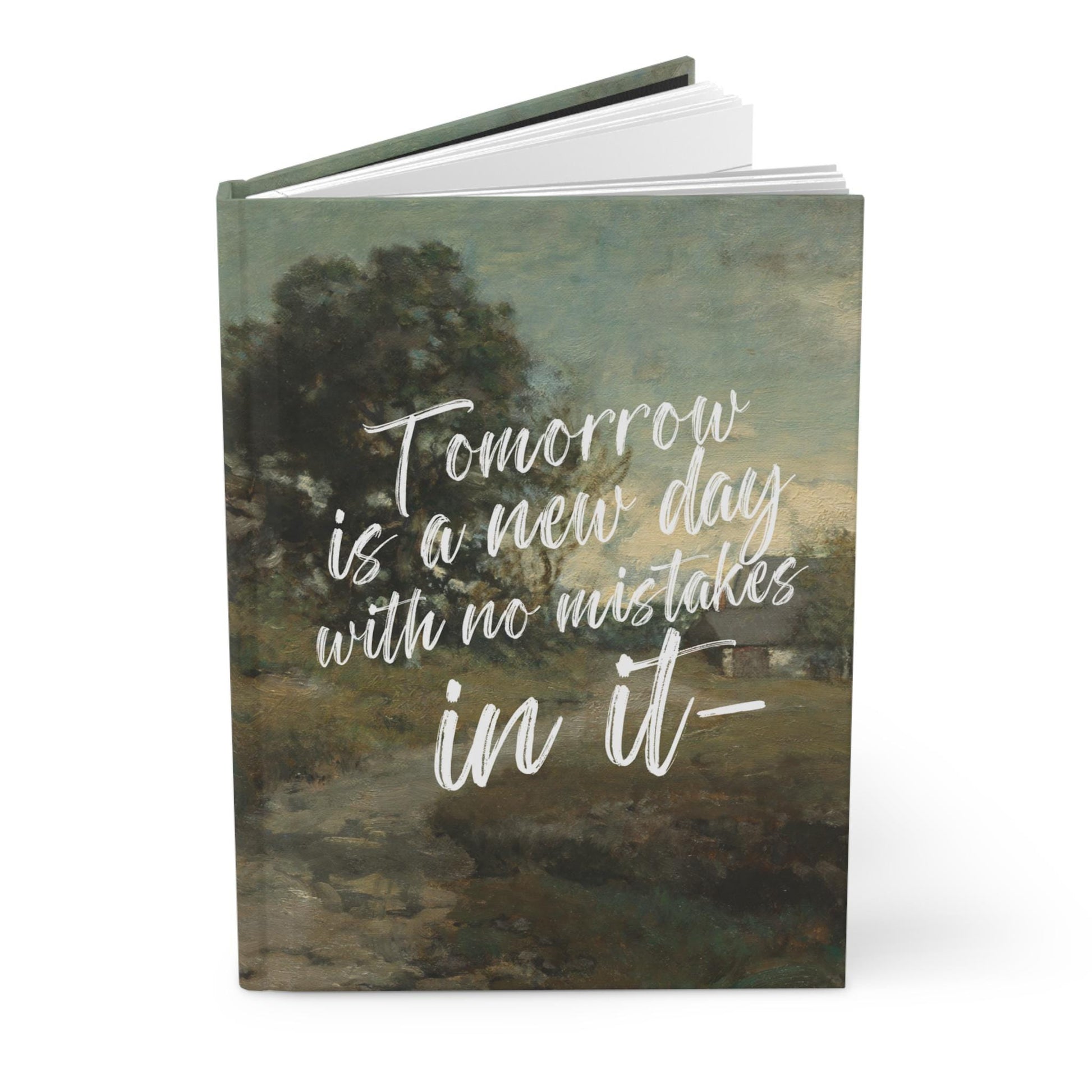 Anne of Green Gables Tomorrow is a New Day Quote Hardcover Journal * Anne with an E Dark Cottagecore Avonlea Subtle Bookish Notebook Gift