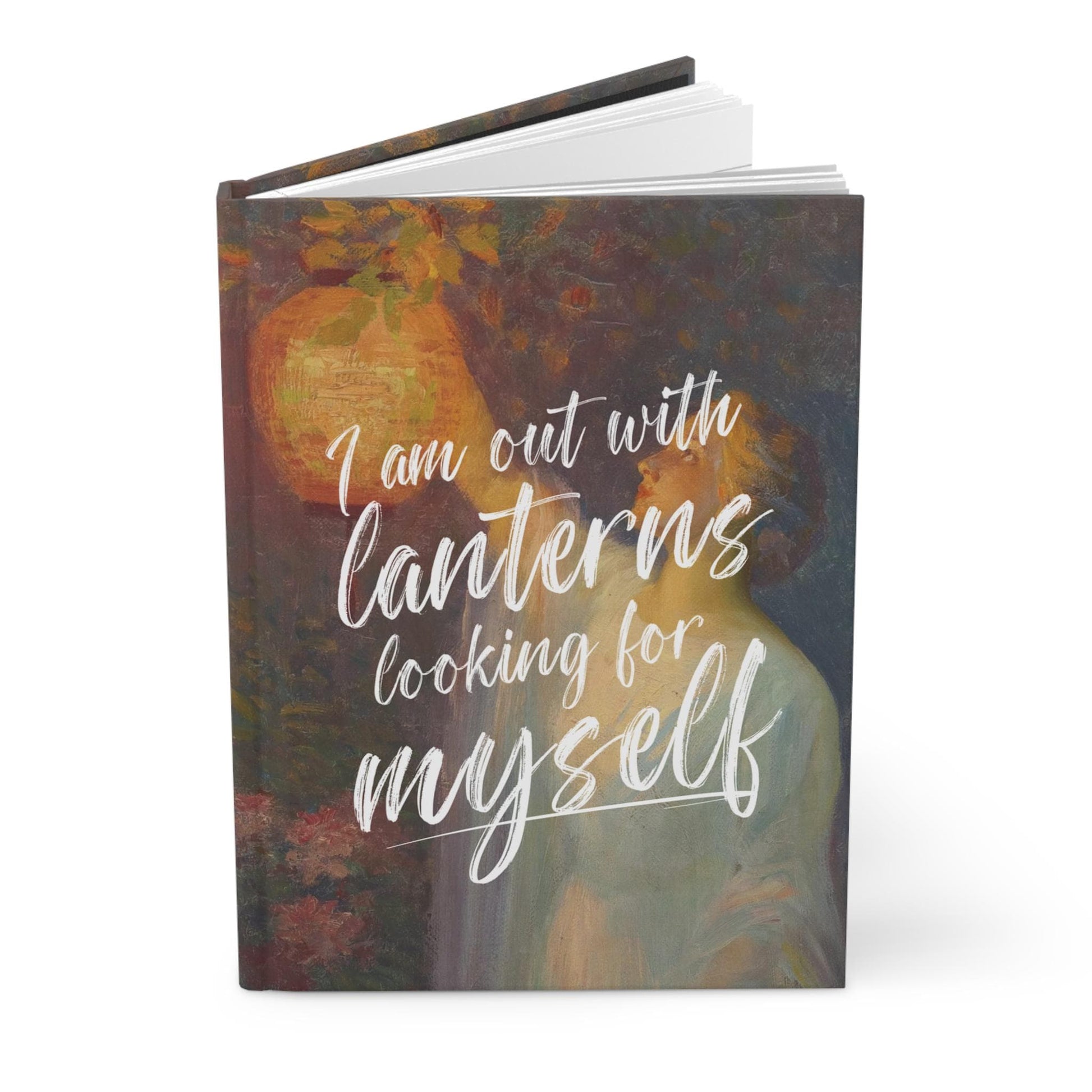 Dark Academia Emily Dickinson Out with Lanterns Quote Aesthetic Reading Notebook * Vintage Style College Hardcover Journal * Back to School