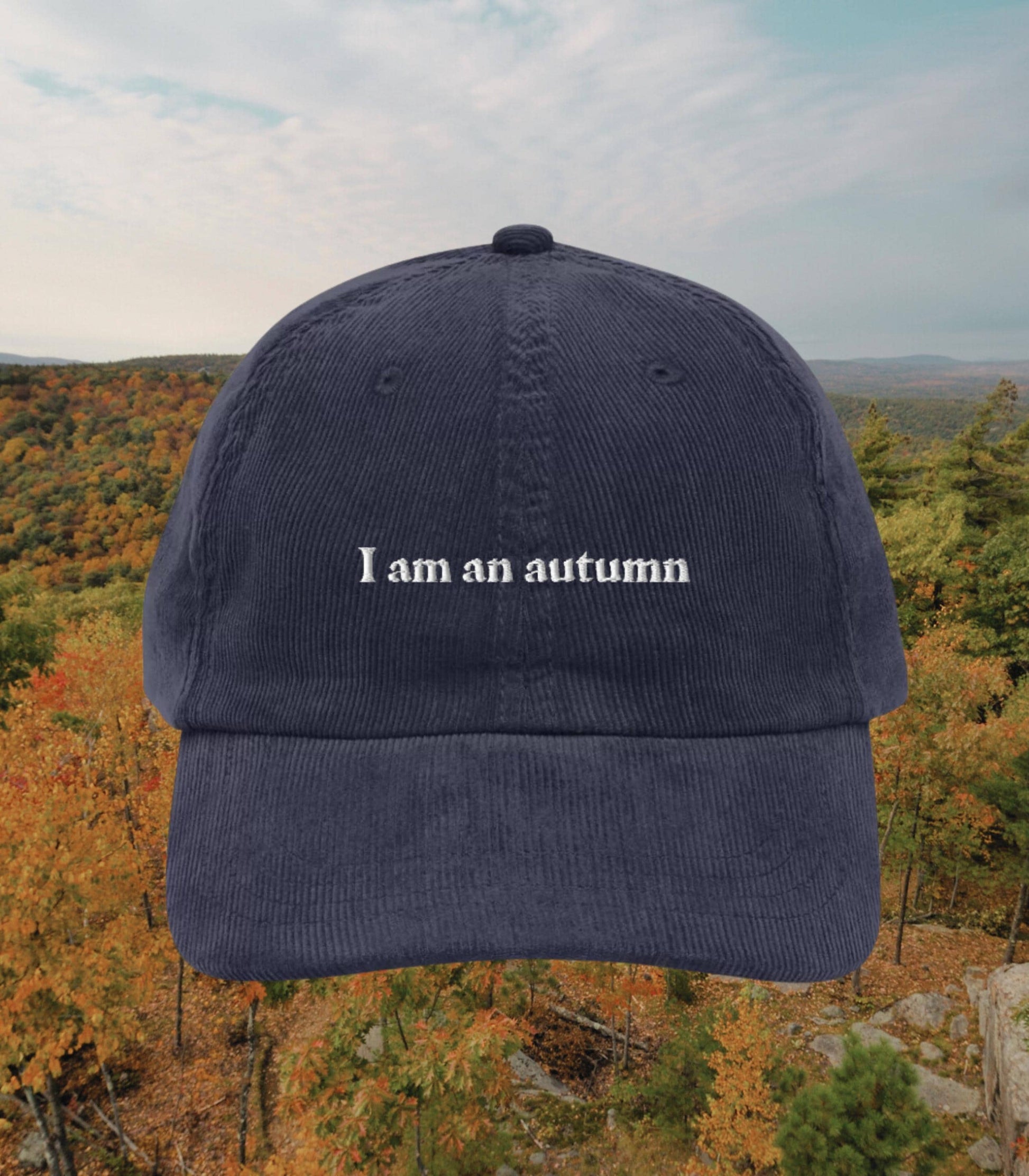 I am an autumn embroidered corduroy dad hat * stars hollow gilmore fall luke's diner in omnia paratus * downtown girl aesthetic