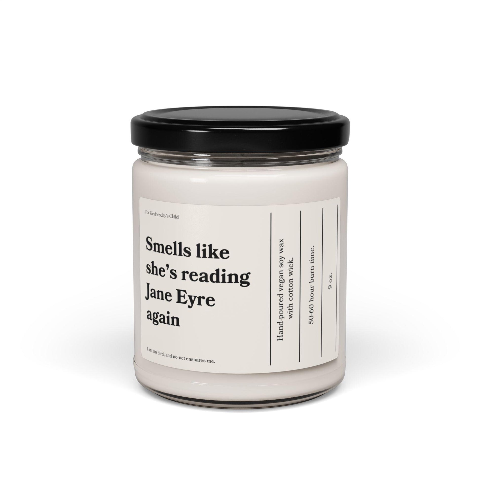 Smells like she's reading Jane Eyre again * vegan soy candle * movie book lover gift for readers I am no bird gothic dark academia aesthetic