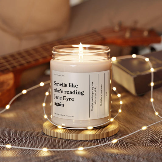 Smells like she's reading Jane Eyre again * vegan soy candle * movie book lover gift for readers I am no bird gothic dark academia aesthetic