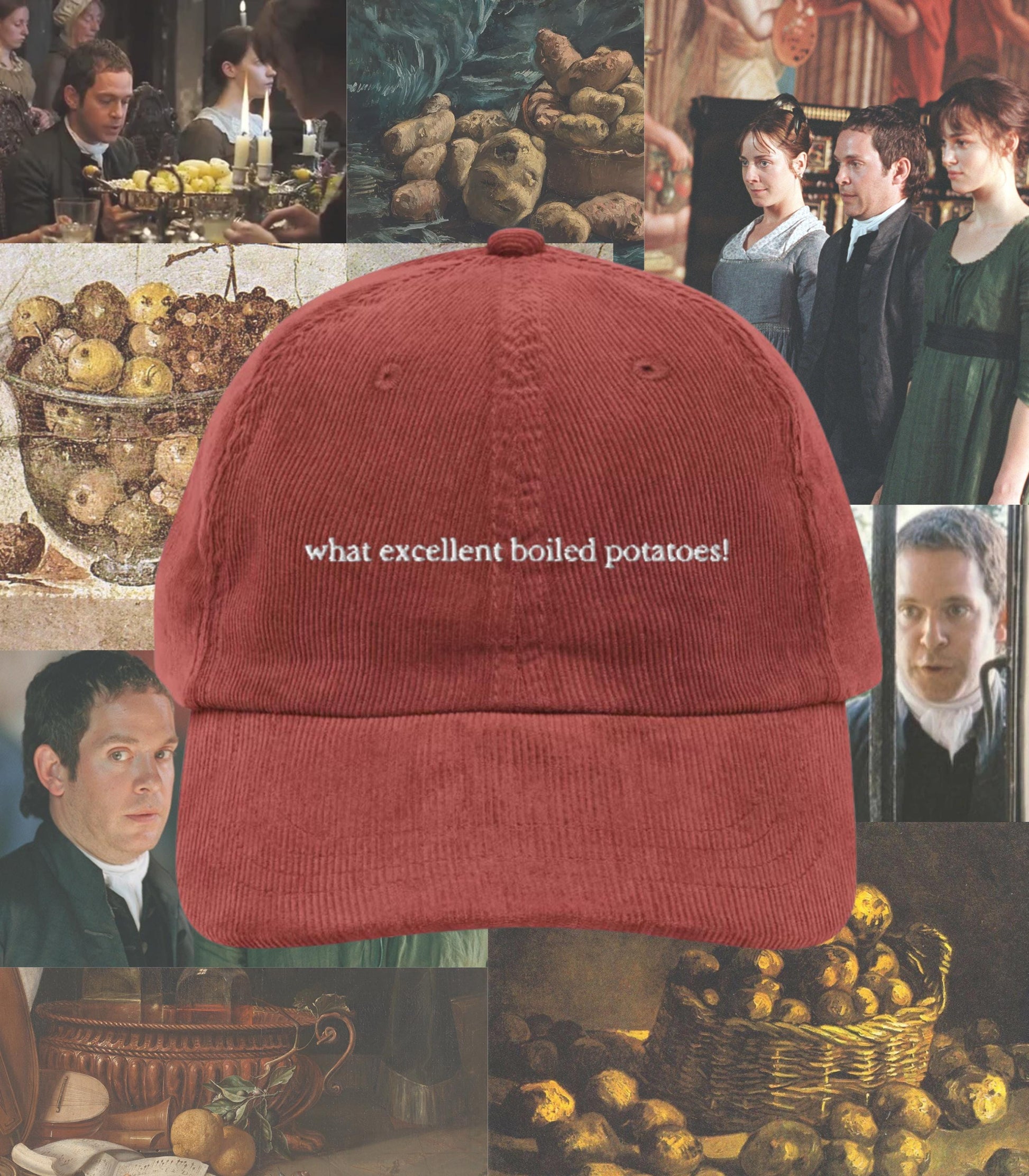 Pride & Prejudice What Excellent Boiled Potatoes Corduroy Embroidered Dad Hat * mr collins mr darcy elizabeth Bookish Gift Jane Austen Merch