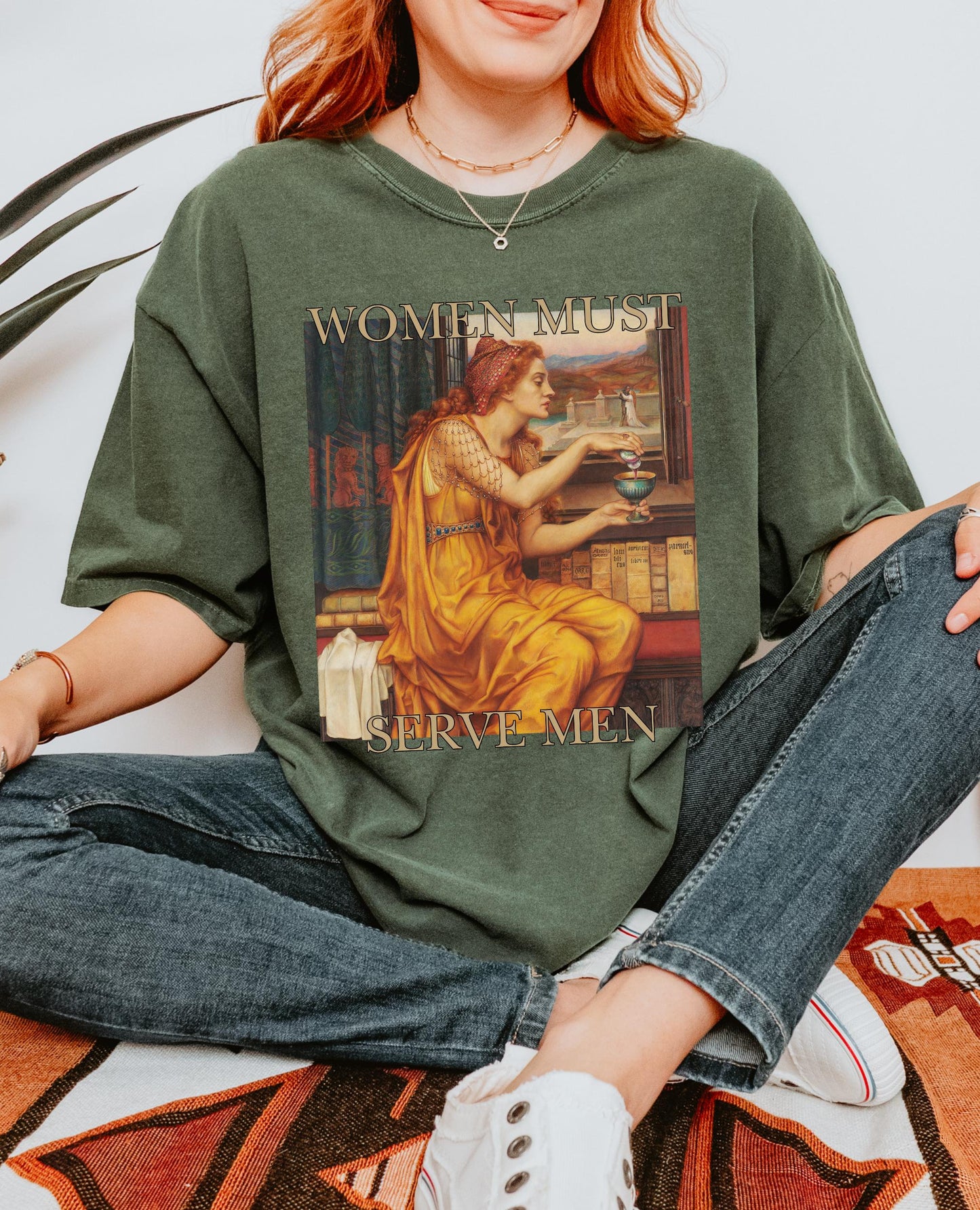 Unhinged Feminist Comfort Colors Shirt * Women Must Serve Men Aqua Tofana Poison patriarchy Female rage feminist Not Aspiring to be humble