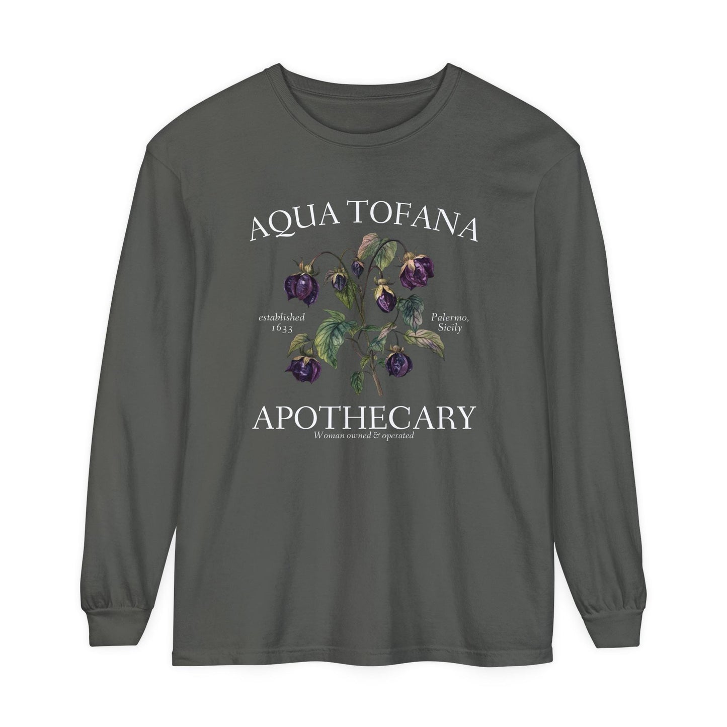 Aqua Tofana Apothecary * Comfort Colors Long Sleeve Tee * Giulia Feminist Reproductive Rights Smash the Patriarchy My Body My Choice Pro Roe