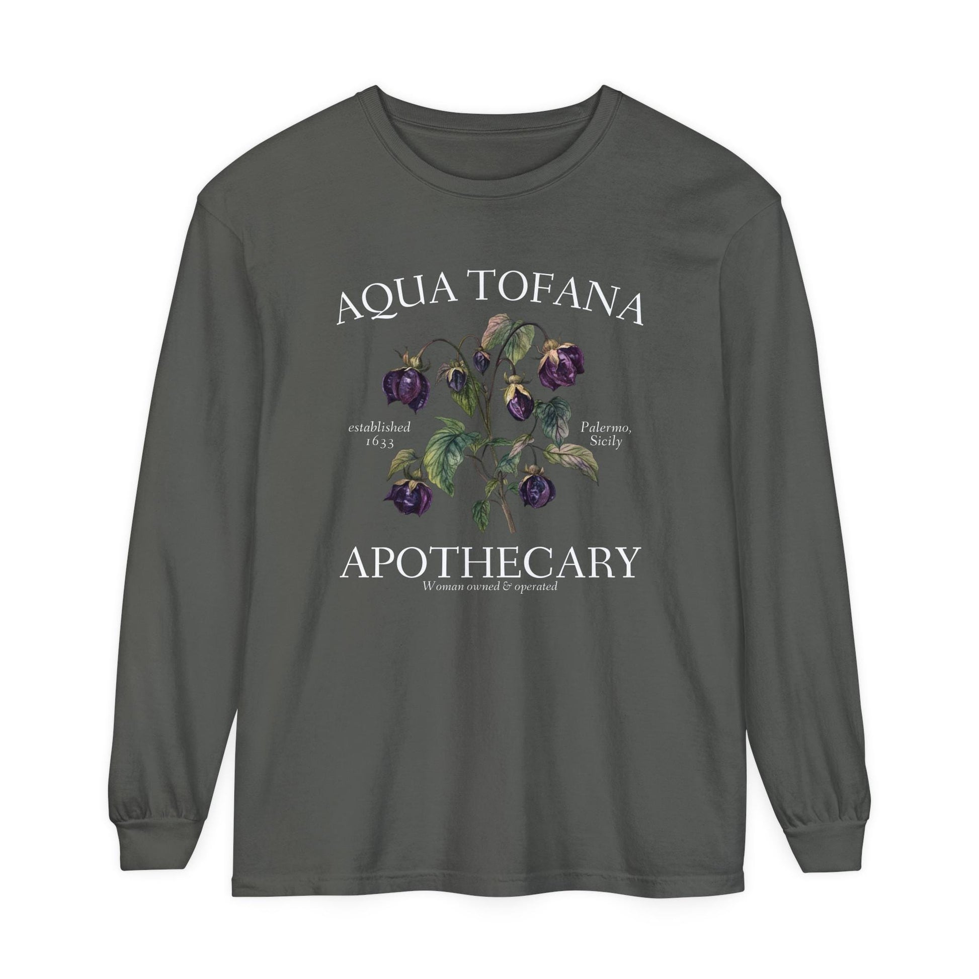 Aqua Tofana Apothecary * Comfort Colors Long Sleeve Tee * Giulia Feminist Reproductive Rights Smash the Patriarchy My Body My Choice Pro Roe