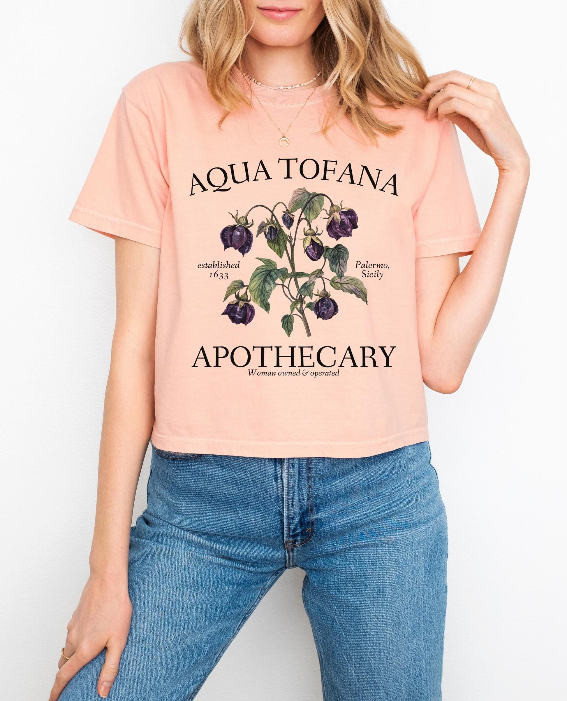 Aqua Tofana Apothecary * Comfort Colors Boxy Crop Tee Giulia Feminist Reproductive Rights Tshirt Smash the Patriarchy My Body Choice Pro Roe