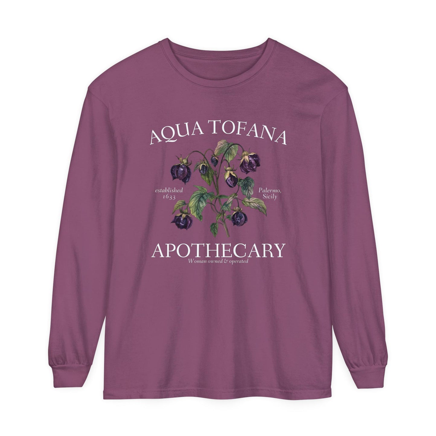 Aqua Tofana Apothecary * Comfort Colors Long Sleeve Tee * Giulia Feminist Reproductive Rights Smash the Patriarchy My Body My Choice Pro Roe