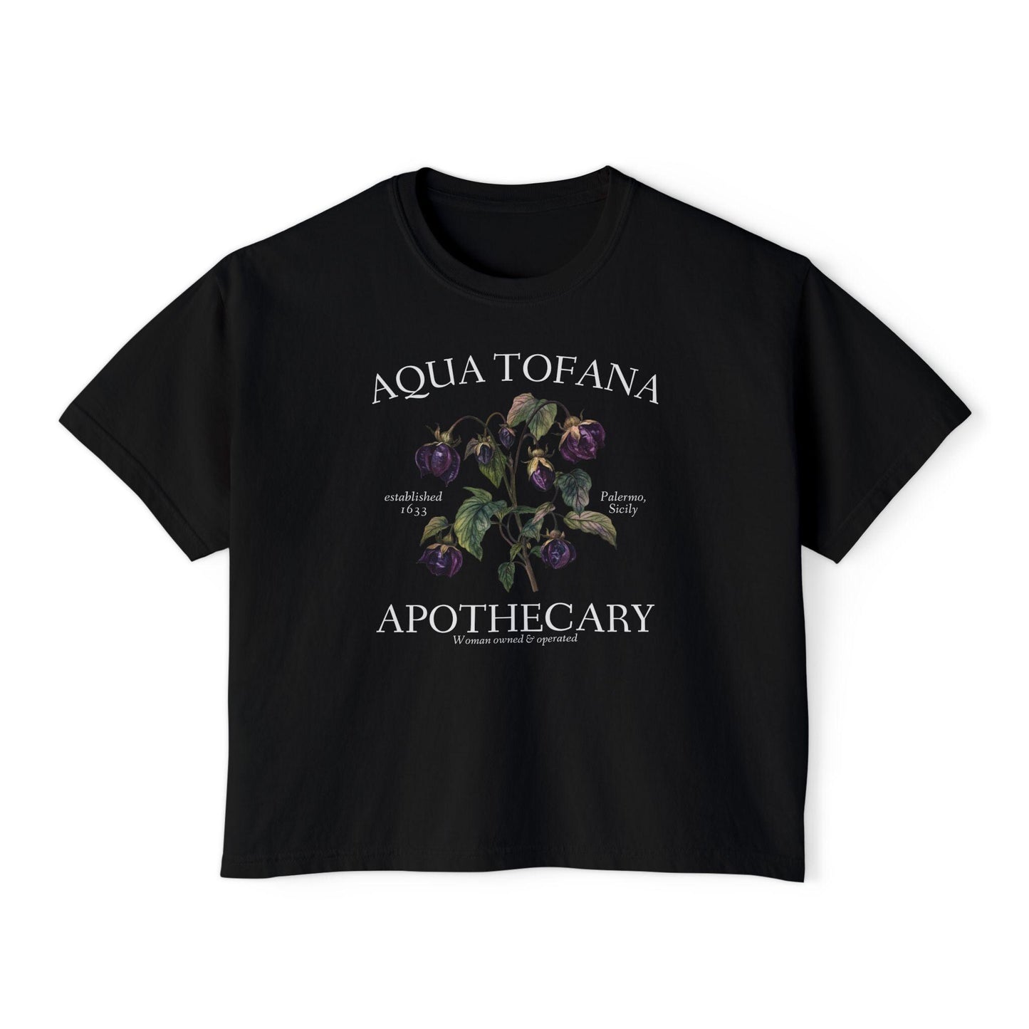 Aqua Tofana Apothecary * Comfort Colors Boxy Crop Tee Giulia Feminist Reproductive Rights Tshirt Smash the Patriarchy My Body Choice Pro Roe
