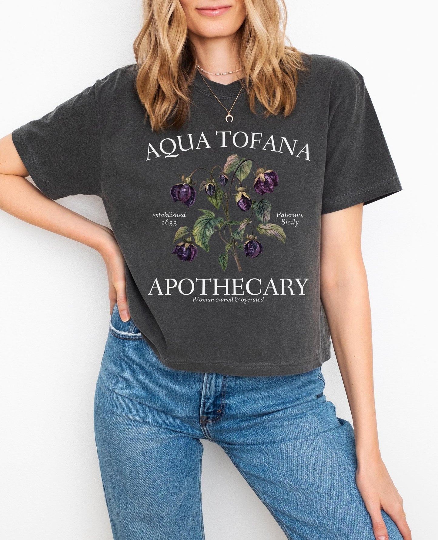 Aqua Tofana Apothecary * Comfort Colors Boxy Crop Tee Giulia Feminist Reproductive Rights Tshirt Smash the Patriarchy My Body Choice Pro Roe