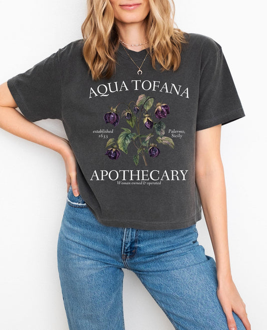 Aqua Tofana Apothecary * Comfort Colors Boxy Crop Tee Giulia Feminist Reproductive Rights Tshirt Smash the Patriarchy My Body Choice Pro Roe