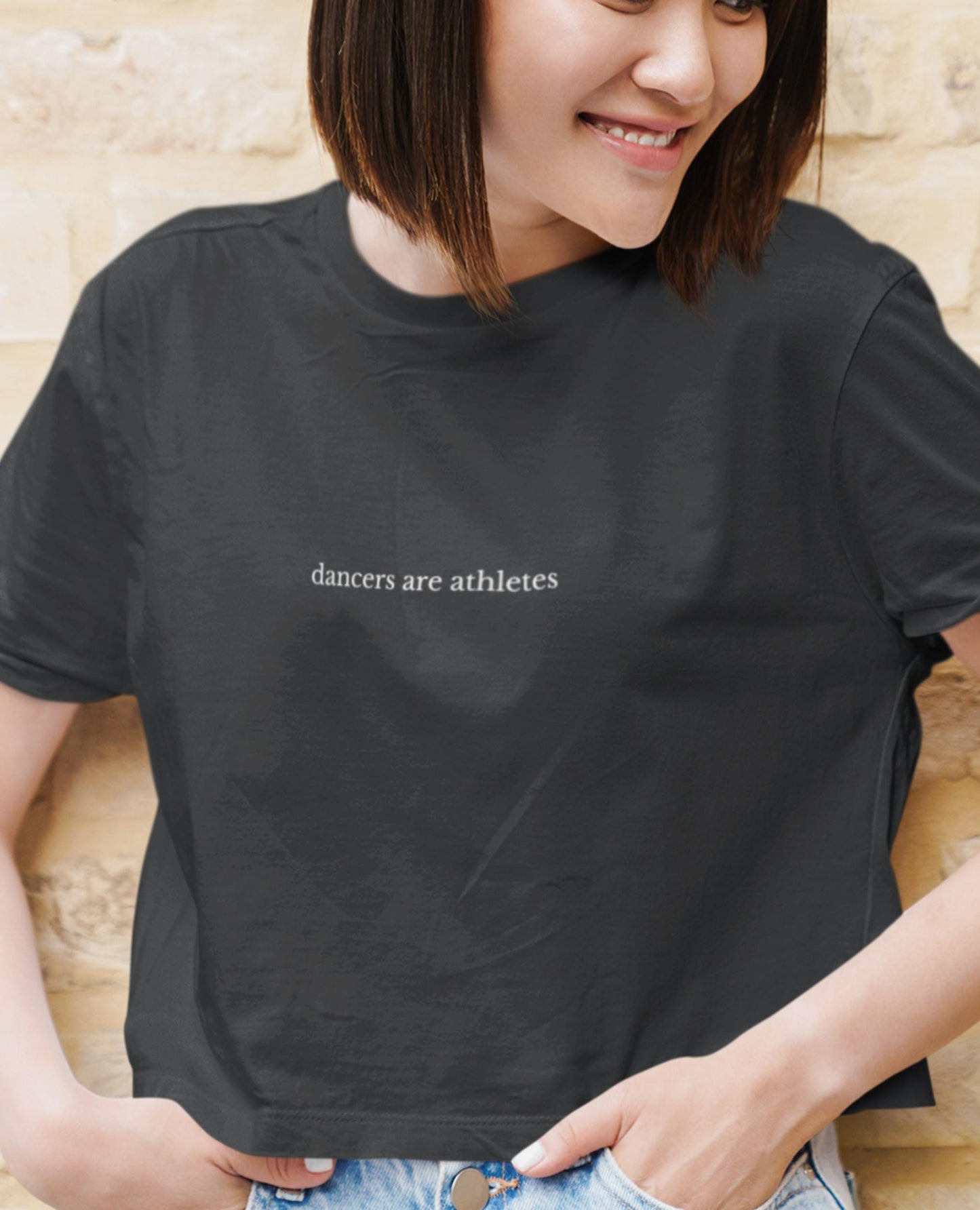 Dancers are athletes Balletcore Crop Tee * Ballerina Pointe Plie Chasse Jete * Theater Tap Hip Hop Jazz Dance Teacher Dancer Tshirt Gift