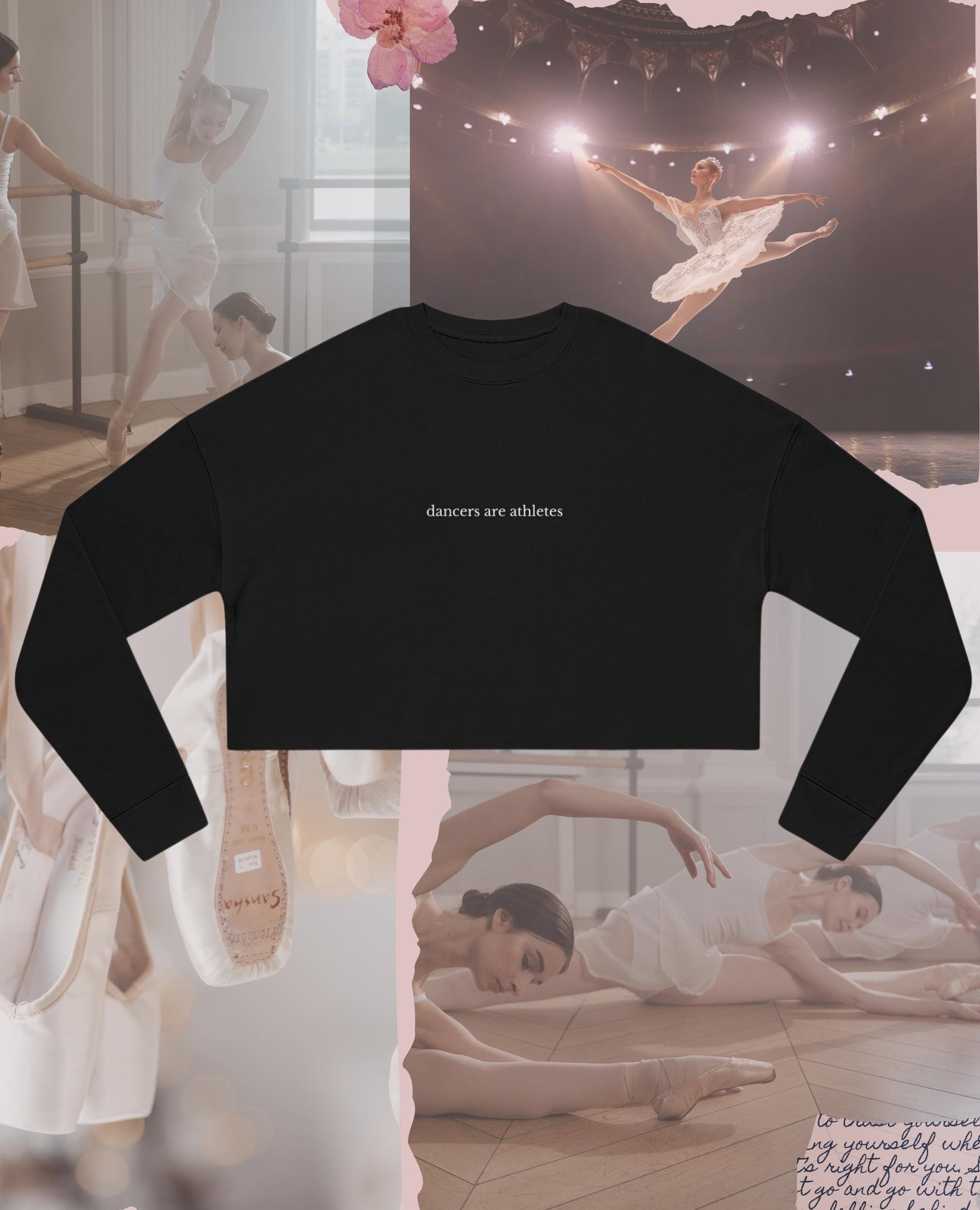 Dancers are athletes Balletcore Crop Sweatshirt * Ballerina Pointe Plie Chasse Jete * Theater Tap Hip Hop Jazz Dance Teacher Dancer Gift