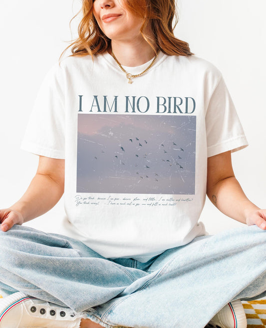 Jane Eyre I am no bird Vintage Comfort Colors Tee Thornfield Bronte Fandom Merch Bookish Gift Idea Subtle Dark Academia Aesthetic Book Lover