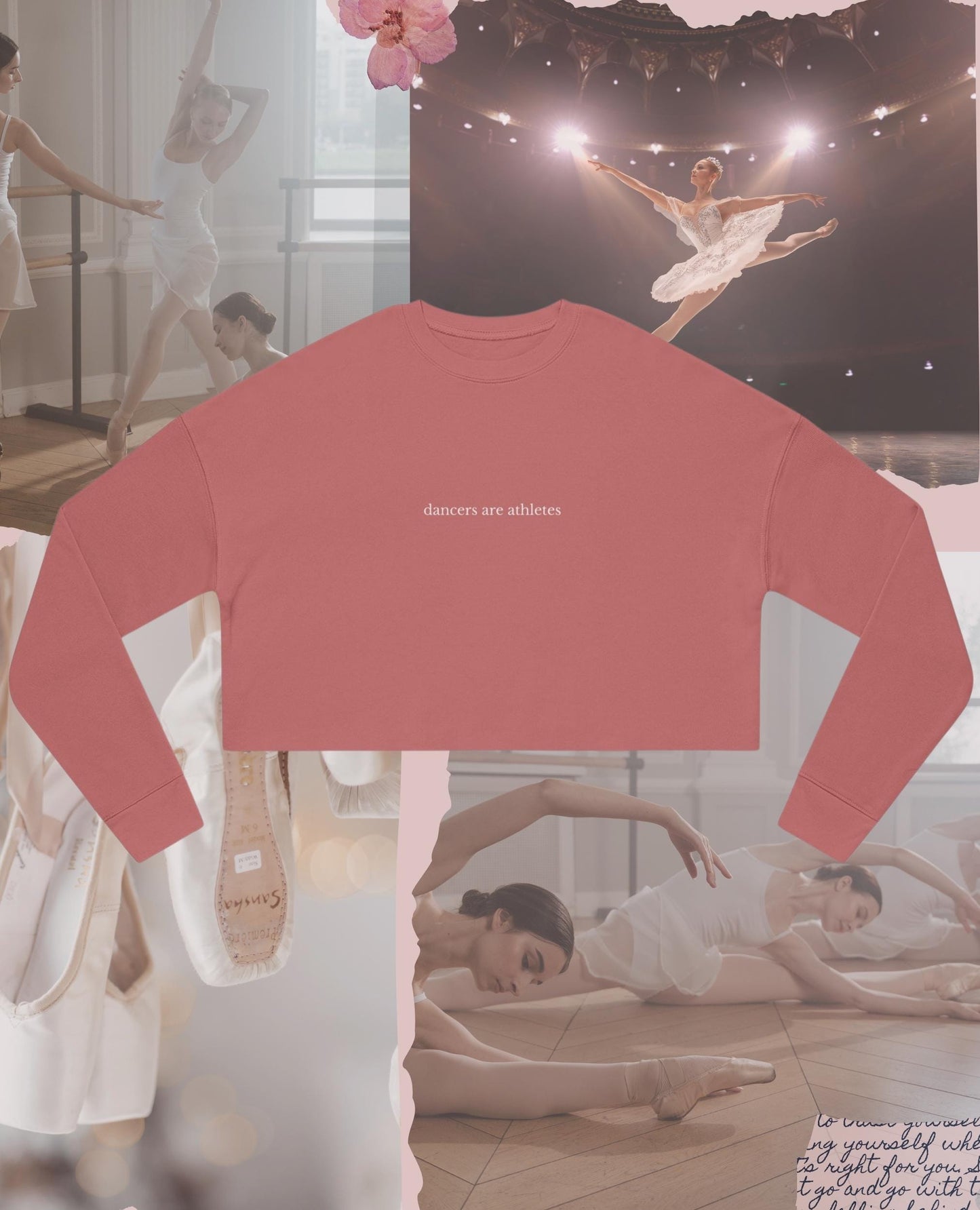 Dancers are athletes Balletcore Crop Sweatshirt * Ballerina Pointe Plie Chasse Jete * Theater Tap Hip Hop Jazz Dance Teacher Dancer Gift