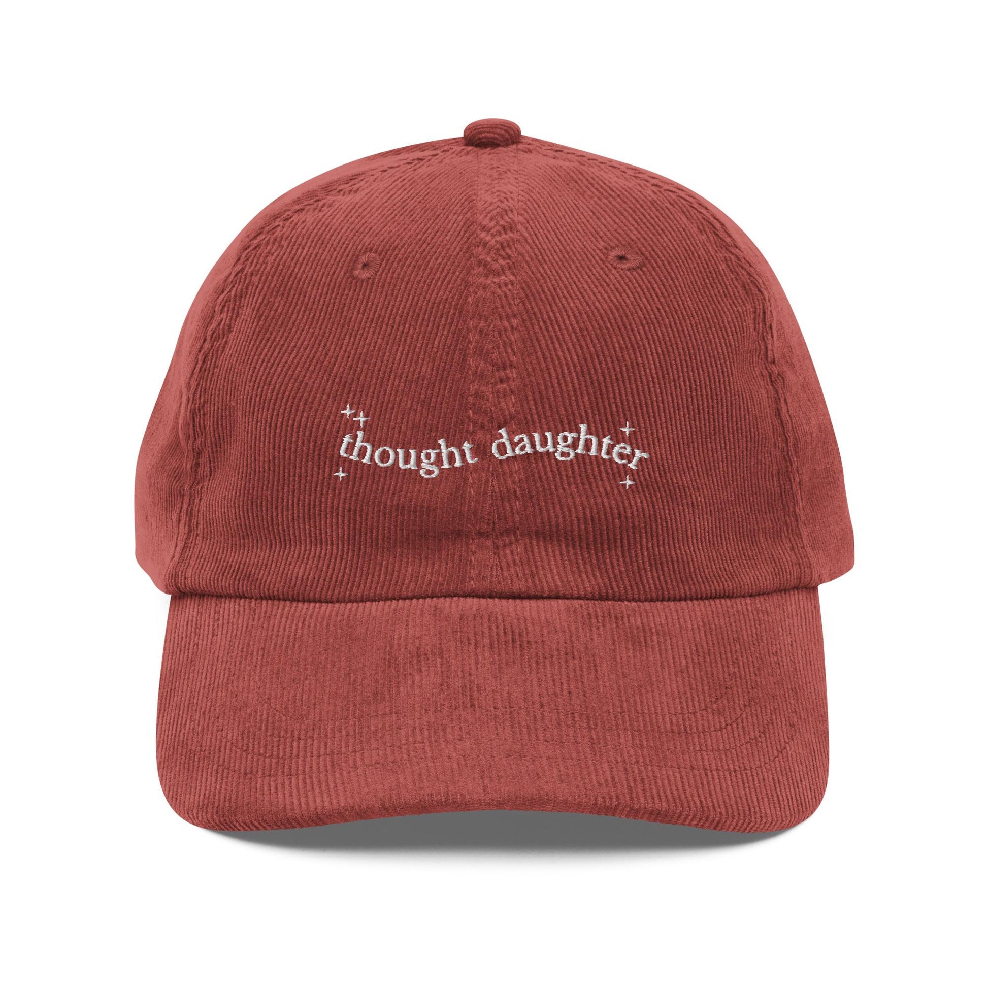 Thought Daughter Embroidered Corduroy Dad Hat Baseball Cap * Bookish Introvert Favorite Eldest Daughter Trend Gift * Aesthetic Clean Girl