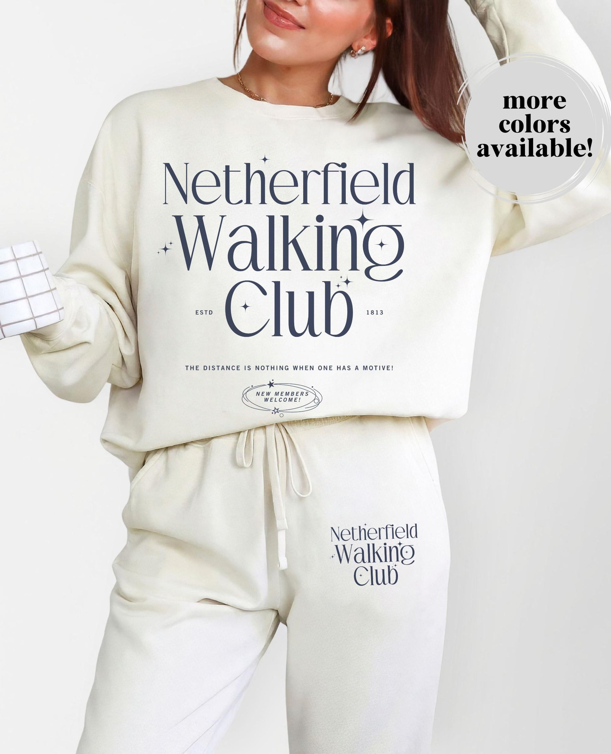 Pride & Prejudice Netherfield Walking Club Comfort Colors Sweatpants * Fond of Walking Pemberley Mr Darcy Bookish Gift Jane Austen Merch
