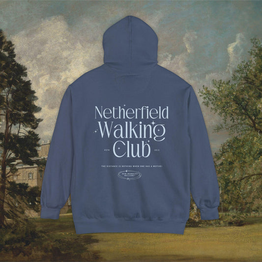 Pride & Prejudice Netherfield Walking Club Comfort Colors Hoodie * Fond of Walking Pemberley Mr Darcy Bookish Gift Jane Austen Merch