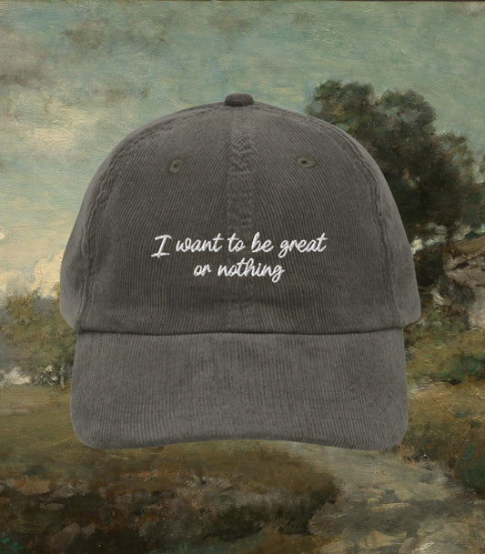 Little Women Great or Nothing Corduroy Embroidered Hat * Cottagecore March Sisters Meg Jo Beth Amy Laurie Book Fandom Merch Bookish Gift