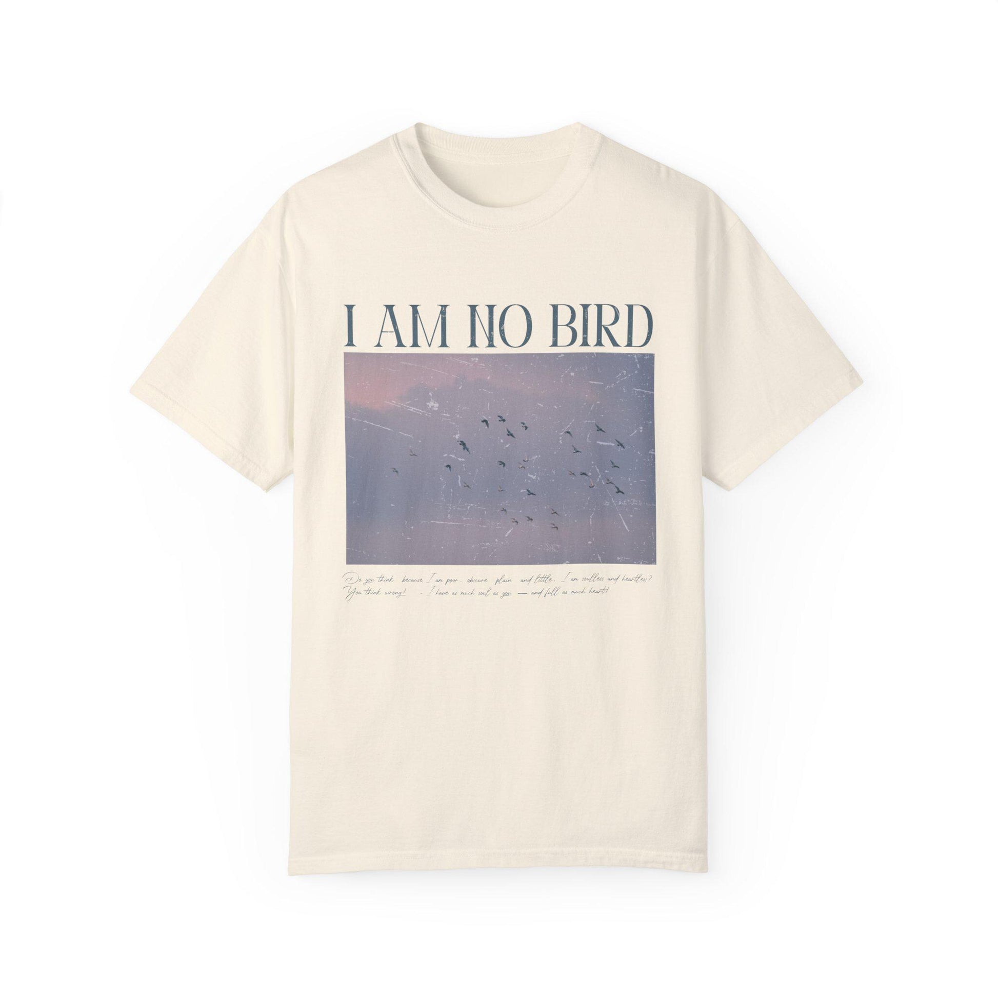 Jane Eyre I am no bird Vintage Comfort Colors Tee Thornfield Bronte Fandom Merch Bookish Gift Idea Subtle Dark Academia Aesthetic Book Lover