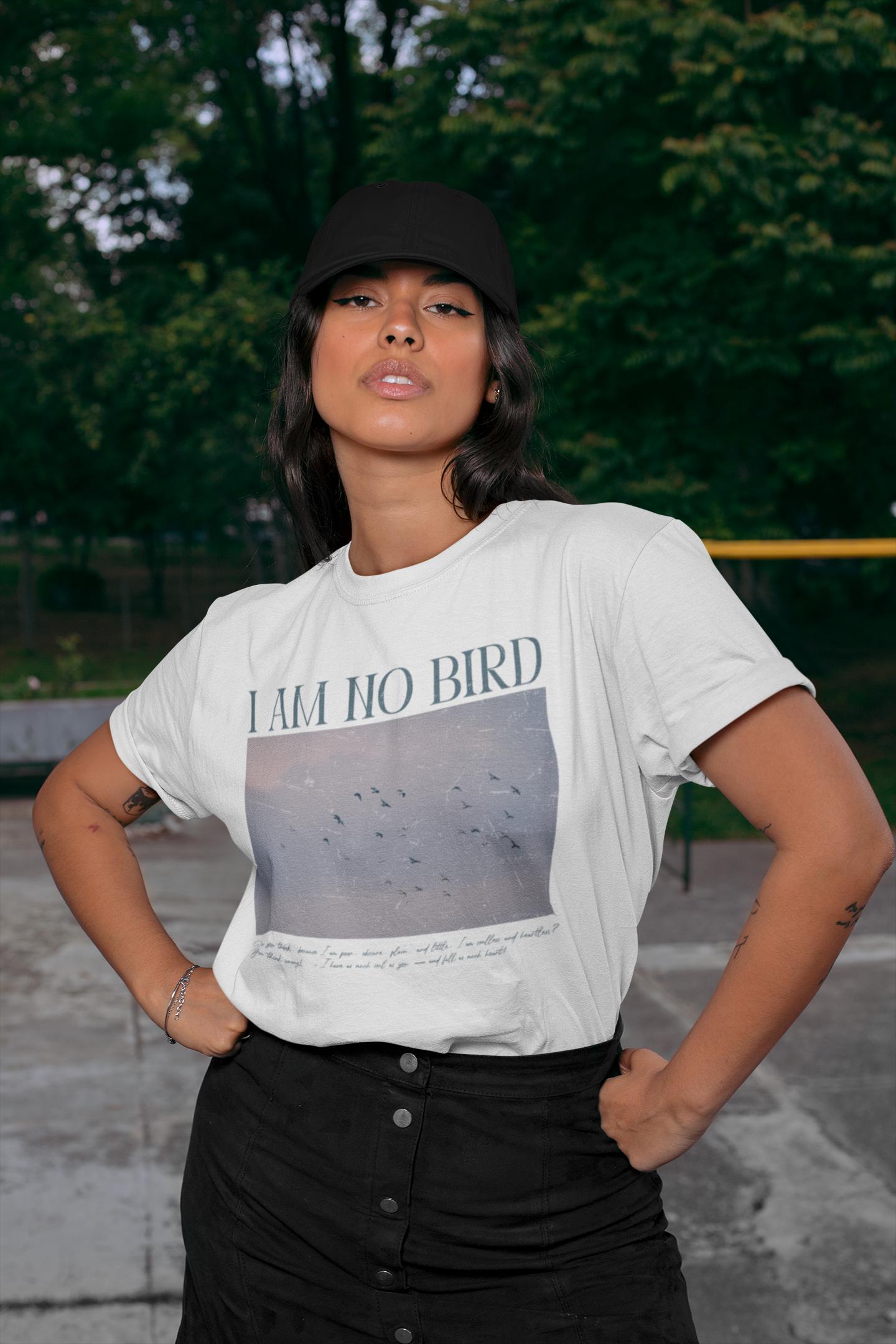 Jane Eyre I am no bird Vintage Comfort Colors Tee Thornfield Bronte Fandom Merch Bookish Gift Idea Subtle Dark Academia Aesthetic Book Lover