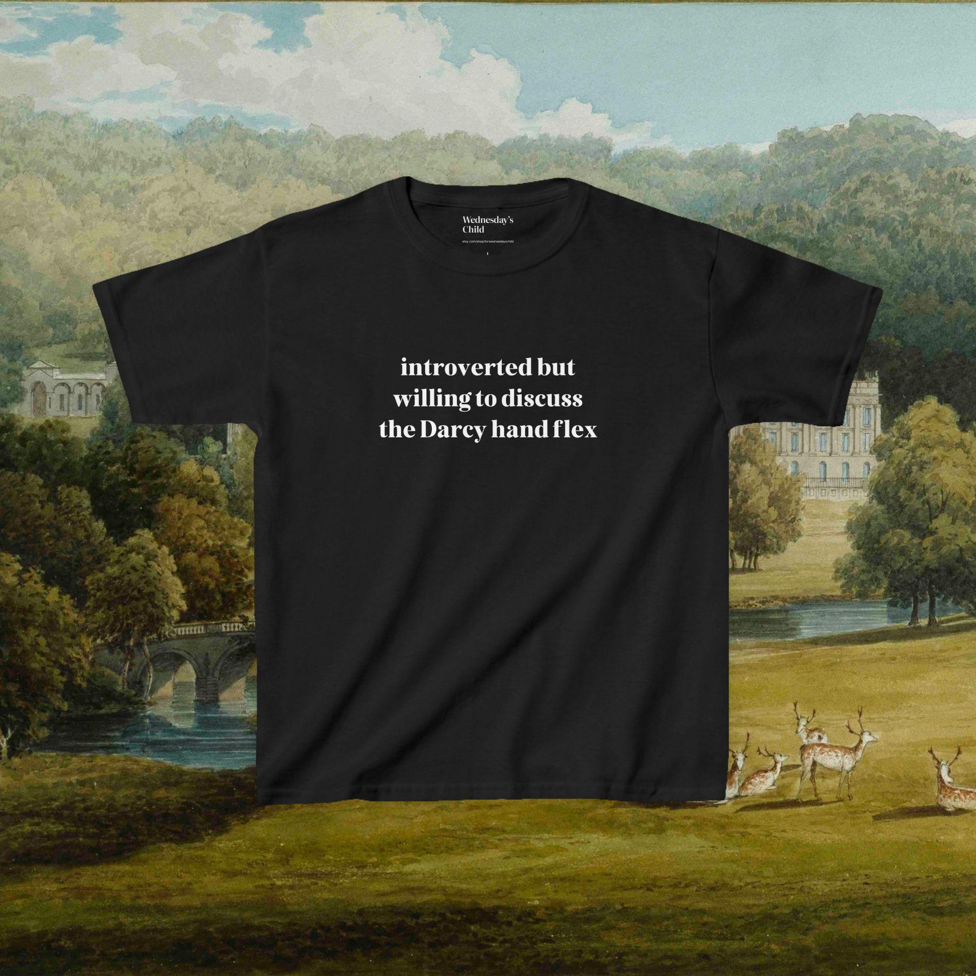 Pride & Prejudice Funny Introverted y2k Coquette Cotton Baby Tee * Jane Austen Merch Fandom Bookish Gift Pemberley Most Ardently Hand Flex
