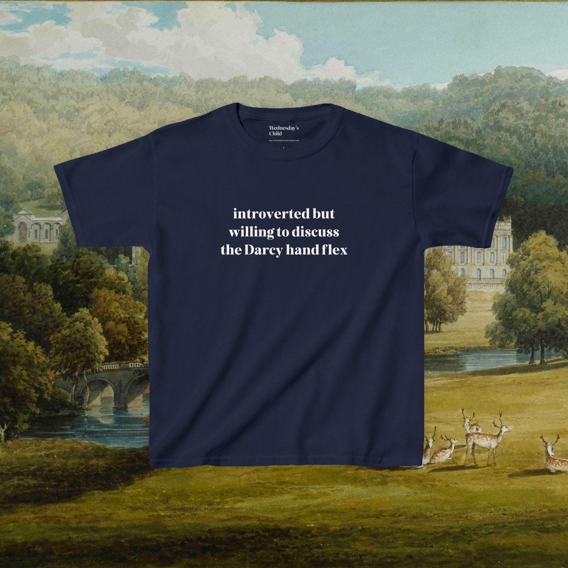 Pride & Prejudice Funny Introverted y2k Coquette Cotton Baby Tee * Jane Austen Merch Fandom Bookish Gift Pemberley Most Ardently Hand Flex