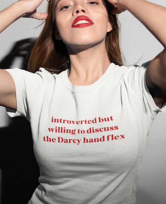 Pride & Prejudice Funny Introverted y2k Coquette Cotton Baby Tee * Jane Austen Merch Fandom Bookish Gift Pemberley Most Ardently Hand Flex