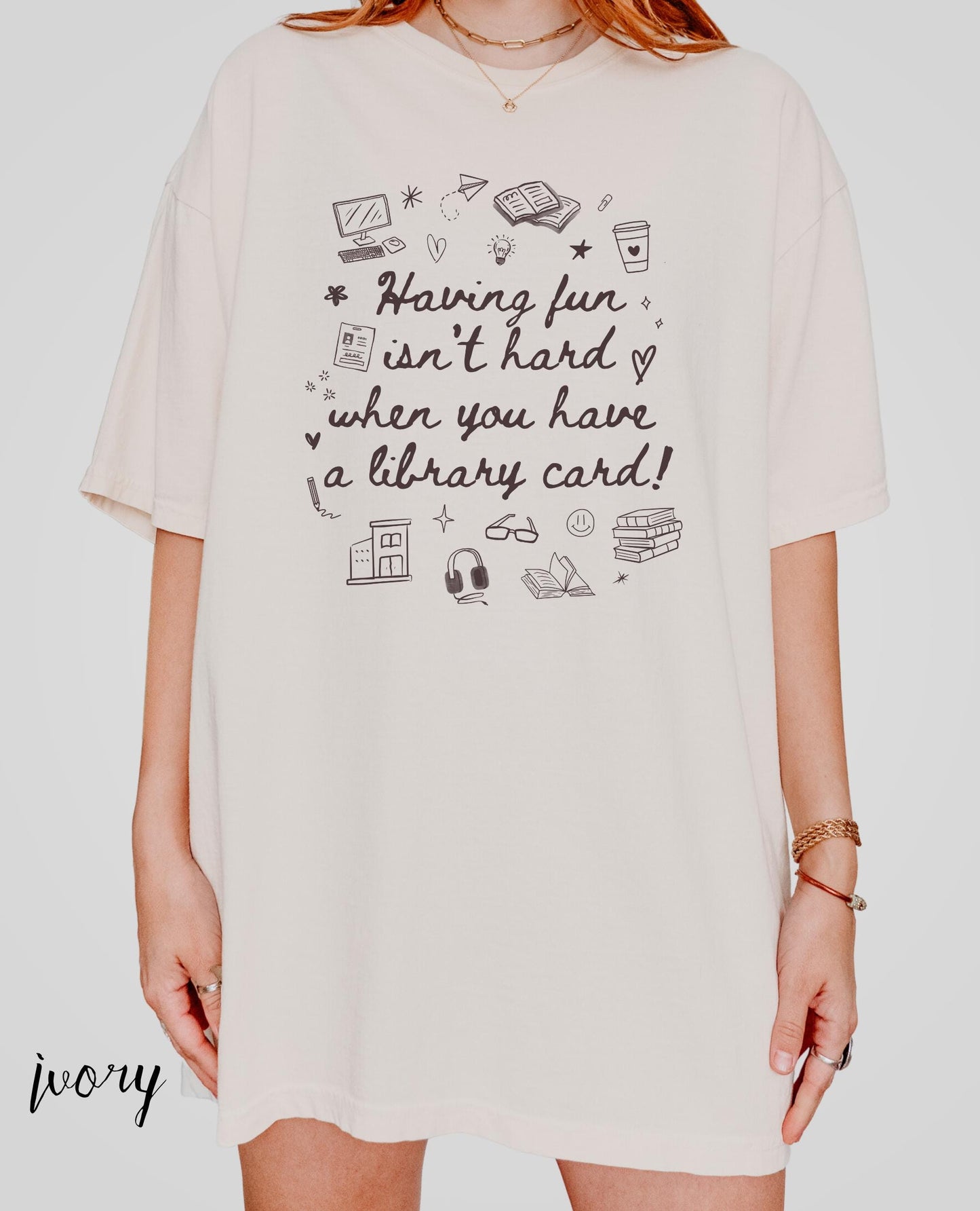 Having Fun Isn't Hard When You Have a Library Card * Retro 90s Doodle Nostalgia Librarian Teacher Gift * Arthur Friends Bookworm Book Club