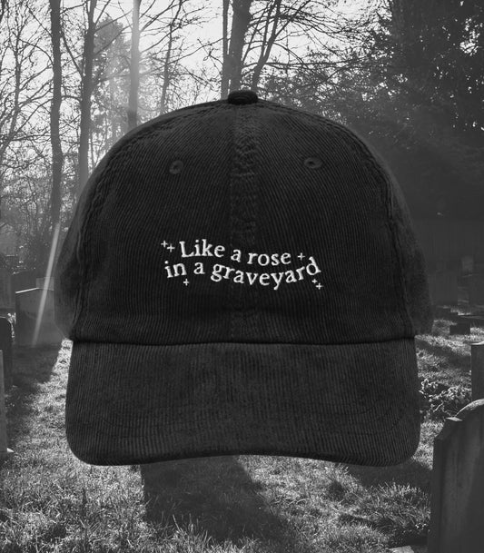 Dramione Like a Rose in a Graveyard Embroidered Corduroy Dad Hat * High Reeve Manacled Marauders Dark Romance Reader Bookish Gift