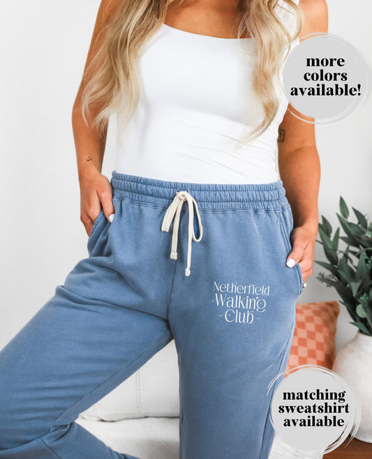 Pride & Prejudice Netherfield Walking Club Comfort Colors Sweatpants * Fond of Walking Pemberley Mr Darcy Bookish Gift Jane Austen Merch