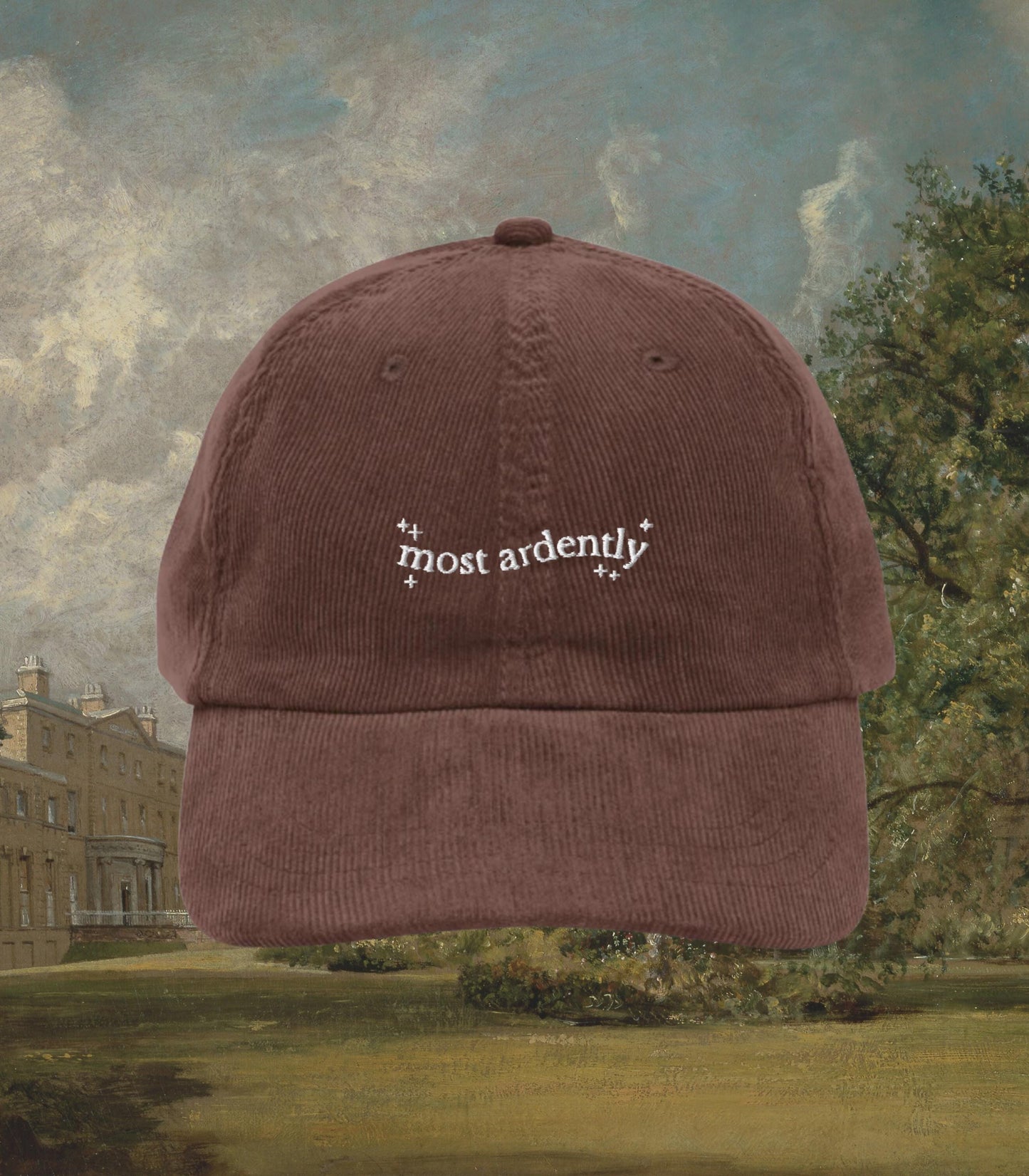 Pride & Prejudice Most Ardently Embroidered Corduroy Dad Hat * Pemberley Mr Darcy Hand Flex Regency Romance Bookish Gift Jane Austen Merch