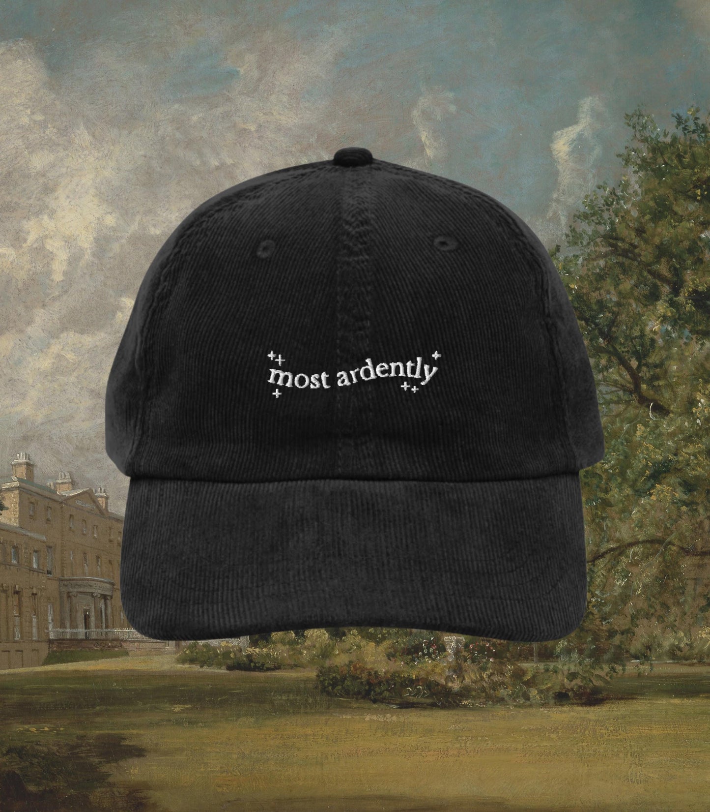 Pride & Prejudice Most Ardently Embroidered Corduroy Dad Hat * Pemberley Mr Darcy Hand Flex Regency Romance Bookish Gift Jane Austen Merch