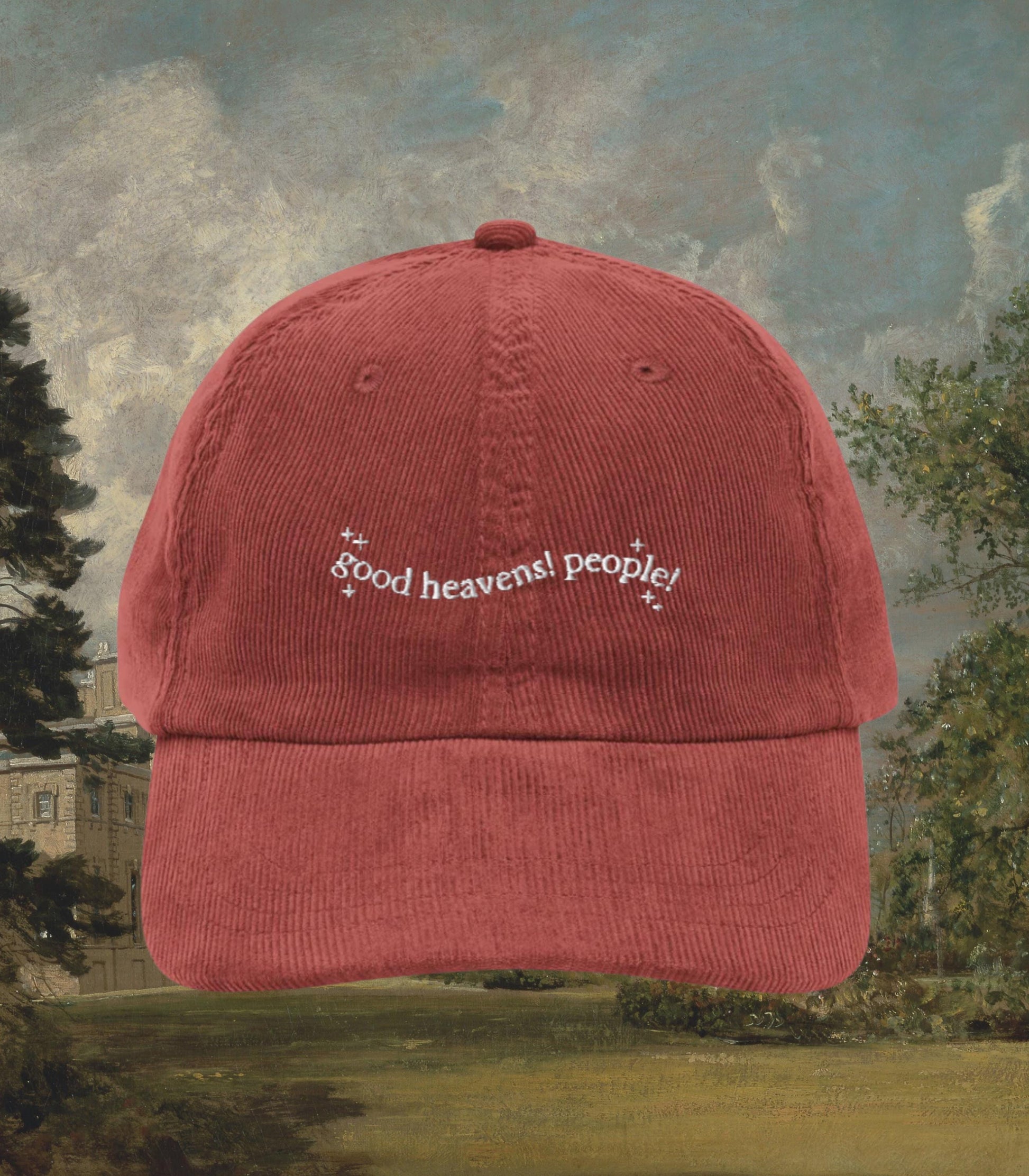 Pride & Prejudice Introvert Embroidered Corduroy Dad Hat * Good heavens! People! Introvert Trucker Cap Darcy Bookish Gift Jane Austen Merch