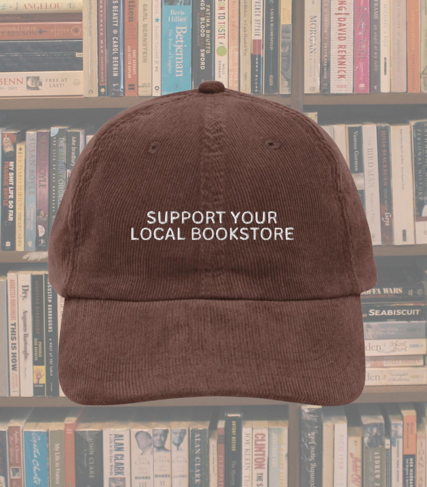 Support Your Local Bookstore Embroidered Corduroy Trucker Dad Hat * Booktok Book Club Lover Gift for Readers Bookworm Born to Read Library