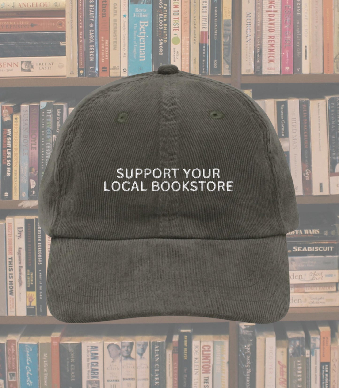 Support Your Local Bookstore Embroidered Corduroy Trucker Dad Hat * Booktok Book Club Lover Gift for Readers Bookworm Born to Read Library