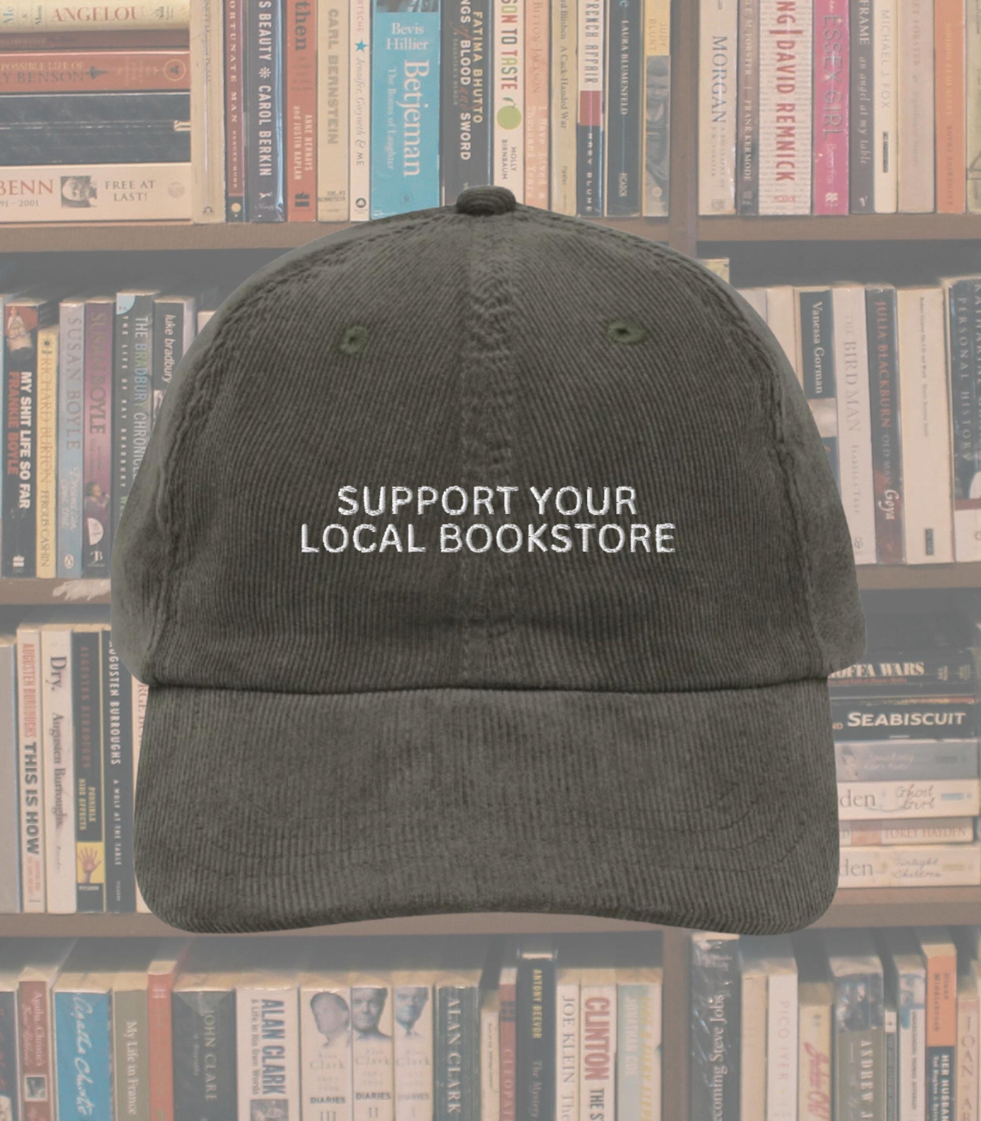 Support Your Local Bookstore Embroidered Corduroy Trucker Dad Hat * Booktok Book Club Lover Gift for Readers Bookworm Born to Read Library