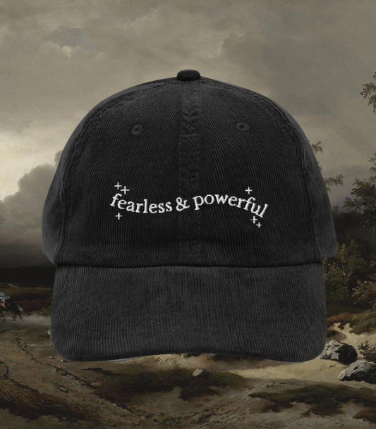 Frankenstein Fearless & Powerful Corduroy Embroidered Baseball Hat * Bookish Gothic Literature Mary Shelley Goth Horror Movie Lover Gift
