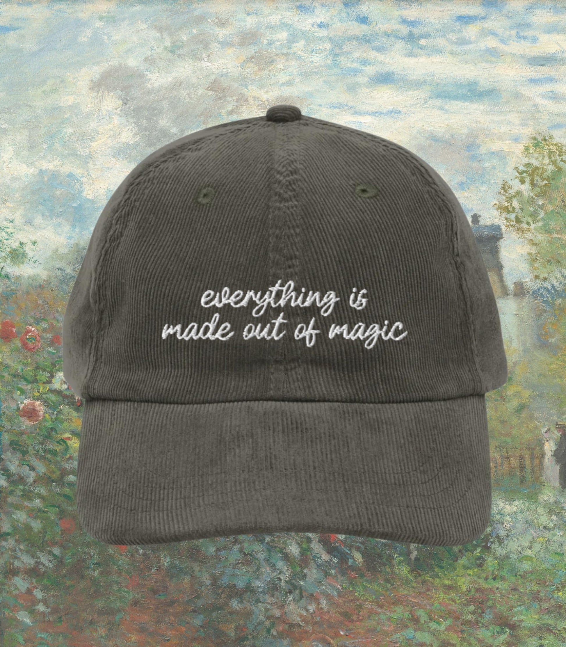 The Secret Garden Embroidered Corduroy Dad Hat * Everything is Magic Cottagecore Outdoorsy Goblincore Nature Lover Reader Bookish Gift Idea