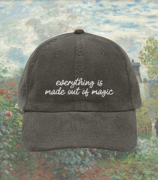 The Secret Garden Embroidered Corduroy Dad Hat * Everything is Magic Cottagecore Outdoorsy Goblincore Nature Lover Reader Bookish Gift Idea