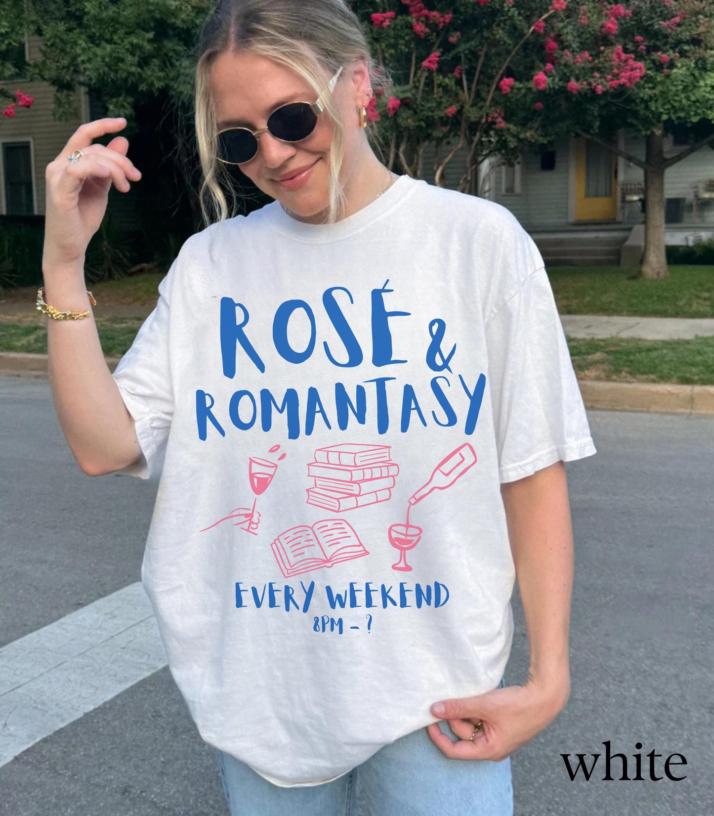Rose and Romantasy Book Social Club Comfort Colors Shirt * Wine Lover Bookish Things Booktok Booktrovert Literary Fandom Merch Reader Gifts