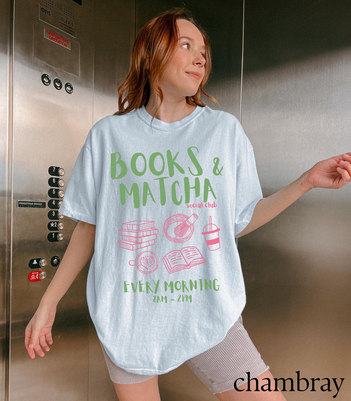 Books and Matcha Social Club Comfort Colors Tee * Matcha Gift Tea Book Lover Coffee Aesthetic Book Club Tshirt Bookworm Bookish Booktok